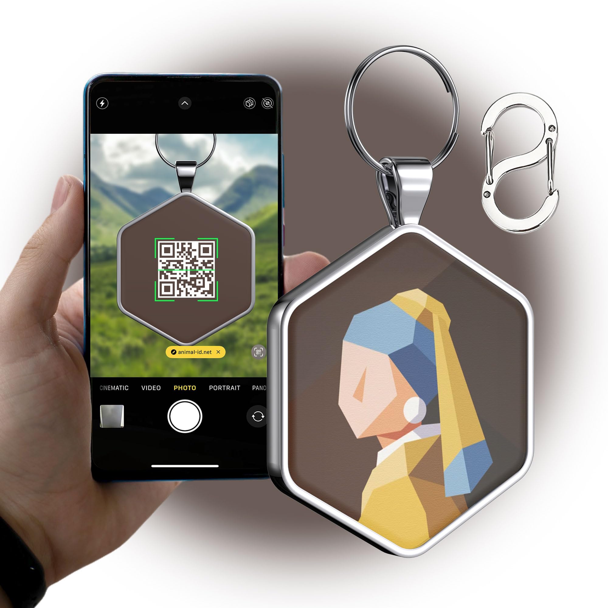 Alloy ID QR code pet tag-Girl with a Pearl Earring