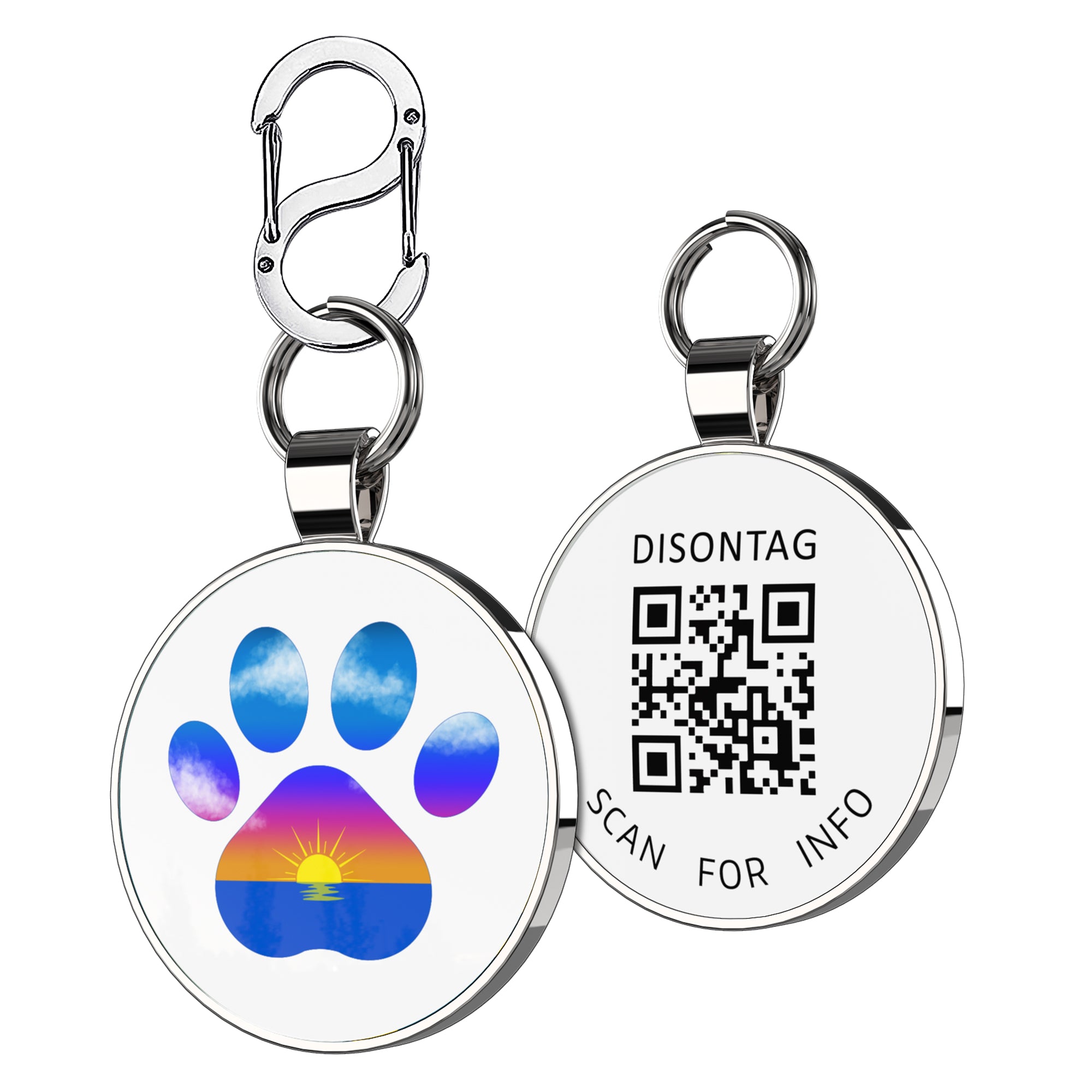 Alloy ID QR code pet tag-Blue Paw