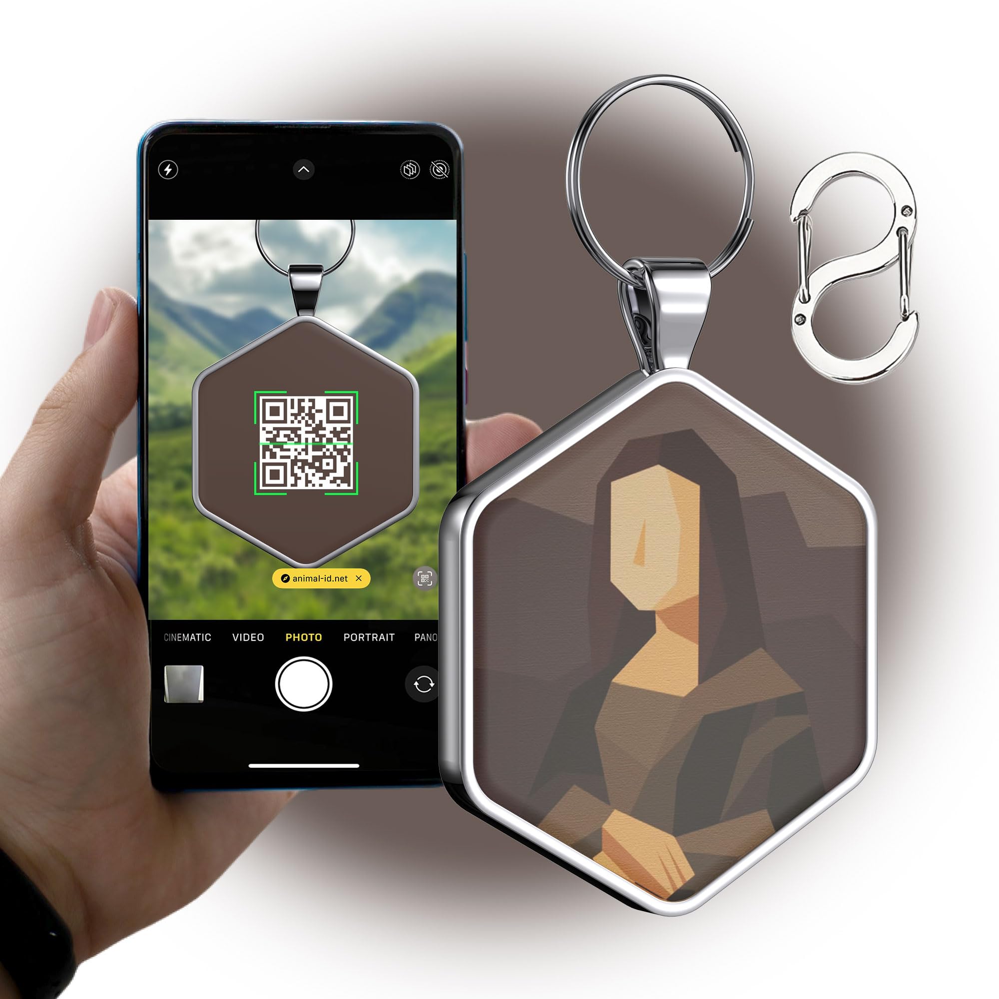 Alloy ID QR code pet tag-Mona Lisa