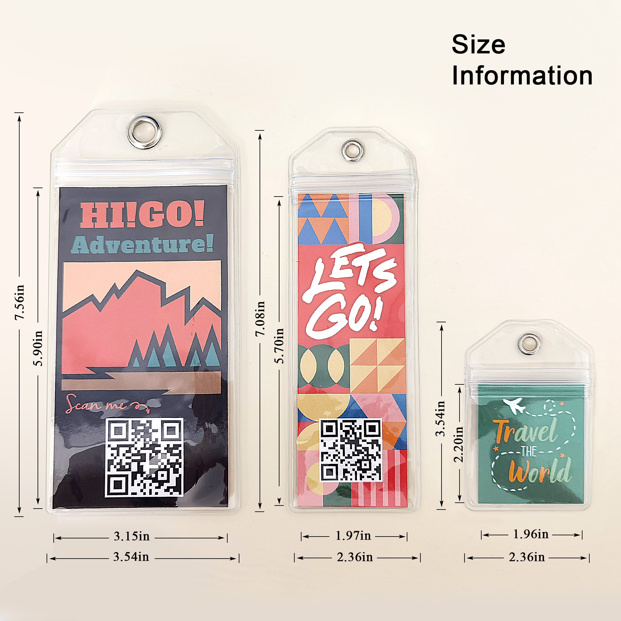 QR Code Clear Cruise Large Luggage Tag, Customized Personal Information-x1