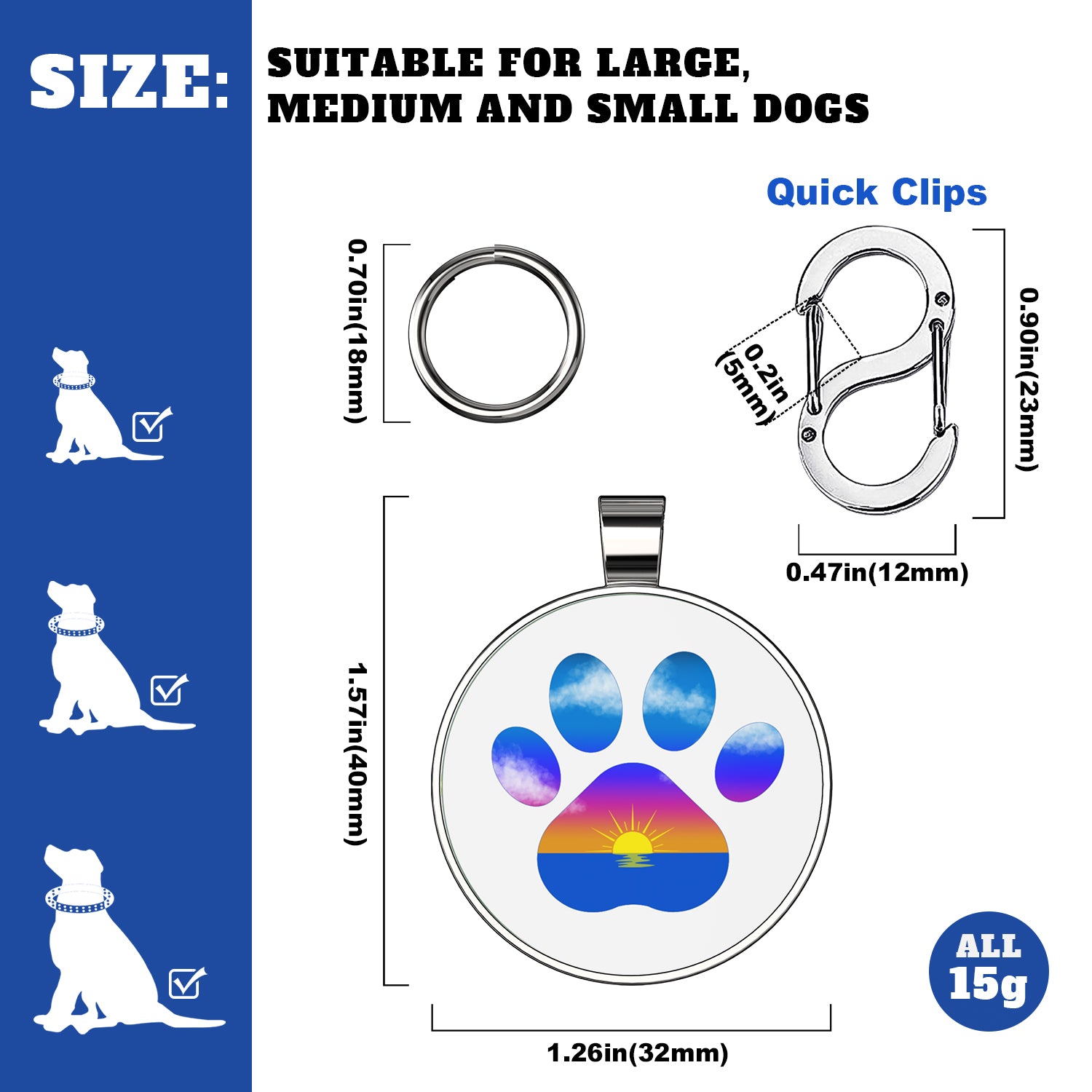 Alloy ID QR code pet tag-Blue Paw