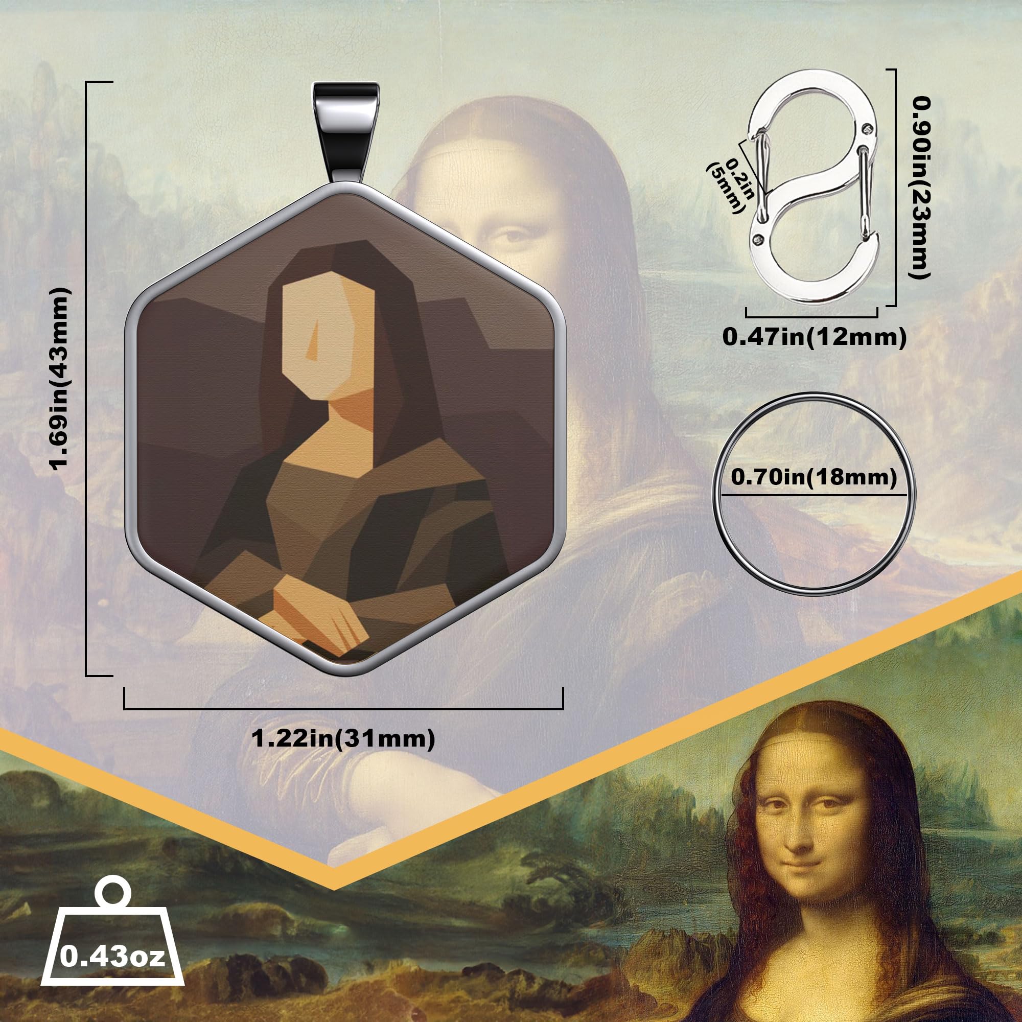 Alloy ID QR code pet tag-Mona Lisa