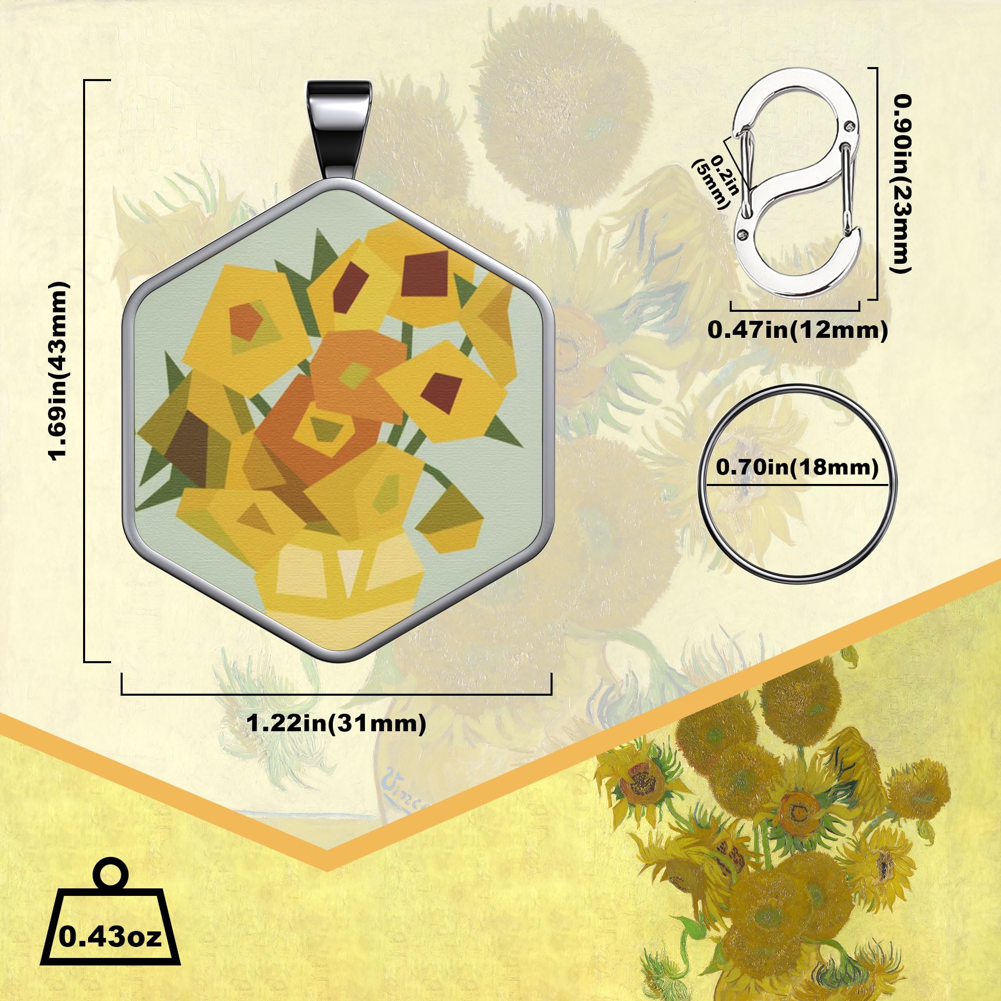 Alloy ID QR code pet tag-Sunflowers