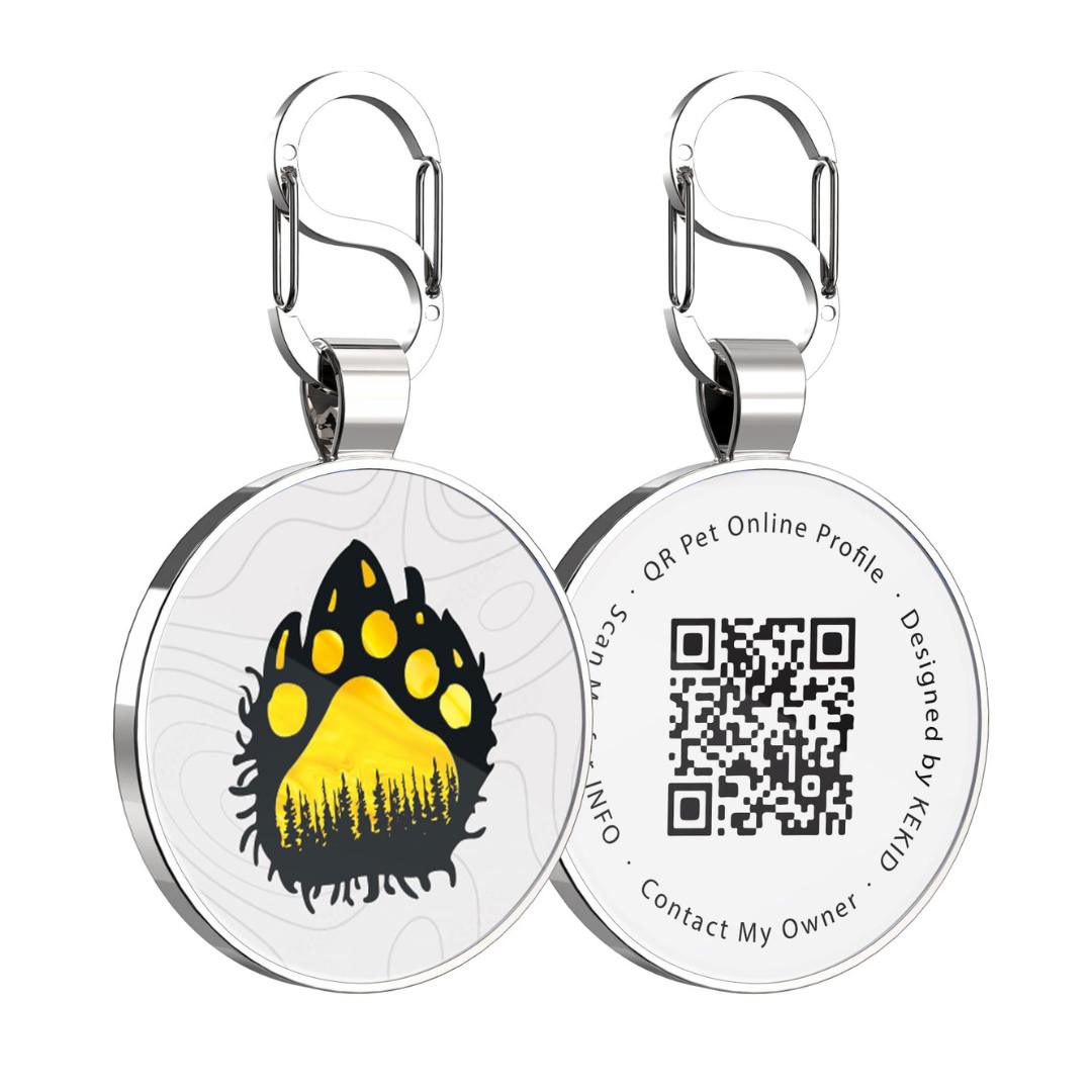 Quick clips QR code pet tag-Yellow Paw