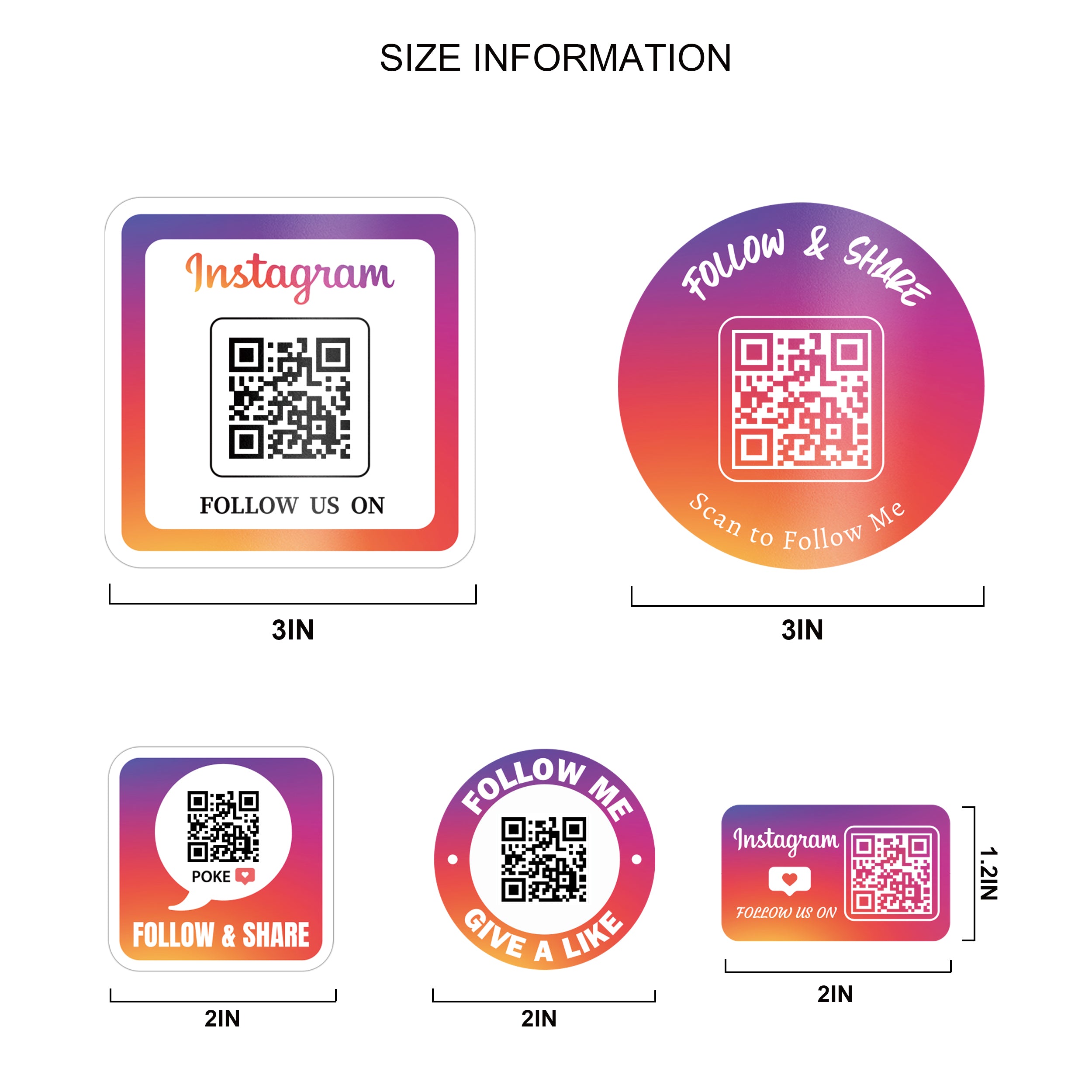 Instagram QR Social Media Stickers 25PCS