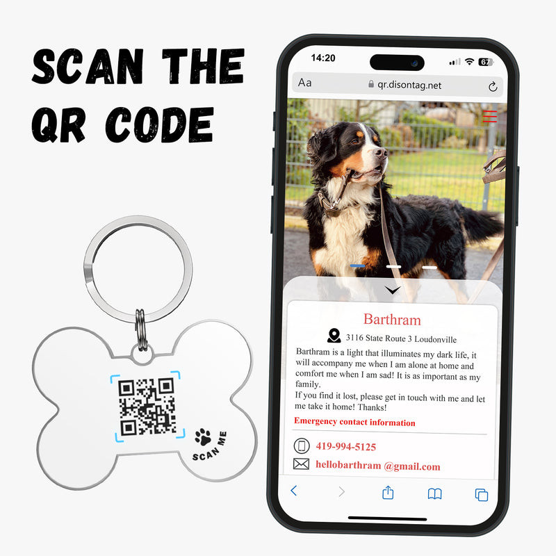 QR code pet tag Colorful text-NO.170930