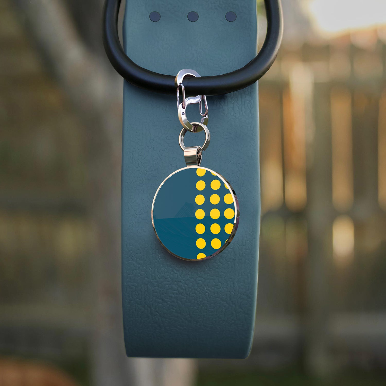 Alloy ID QR code pet tag-Yellow Polka Dots