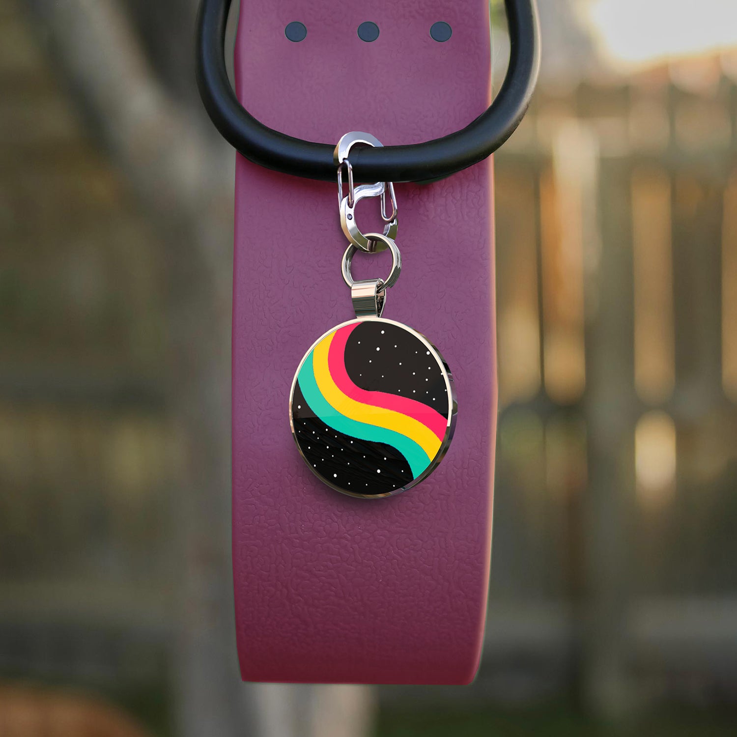 Alloy ID QR code pet tag-Interstellar Rainbow