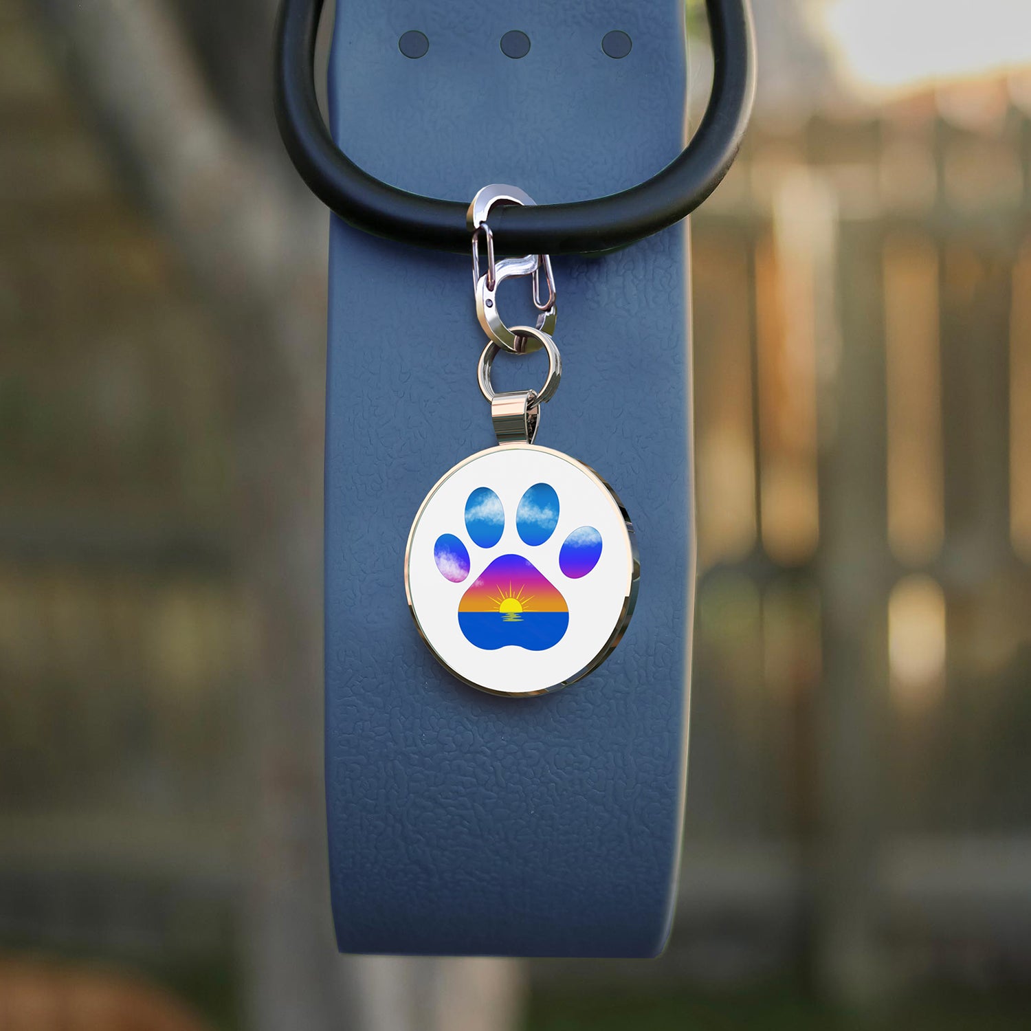 Alloy ID QR code pet tag-Blue Paw