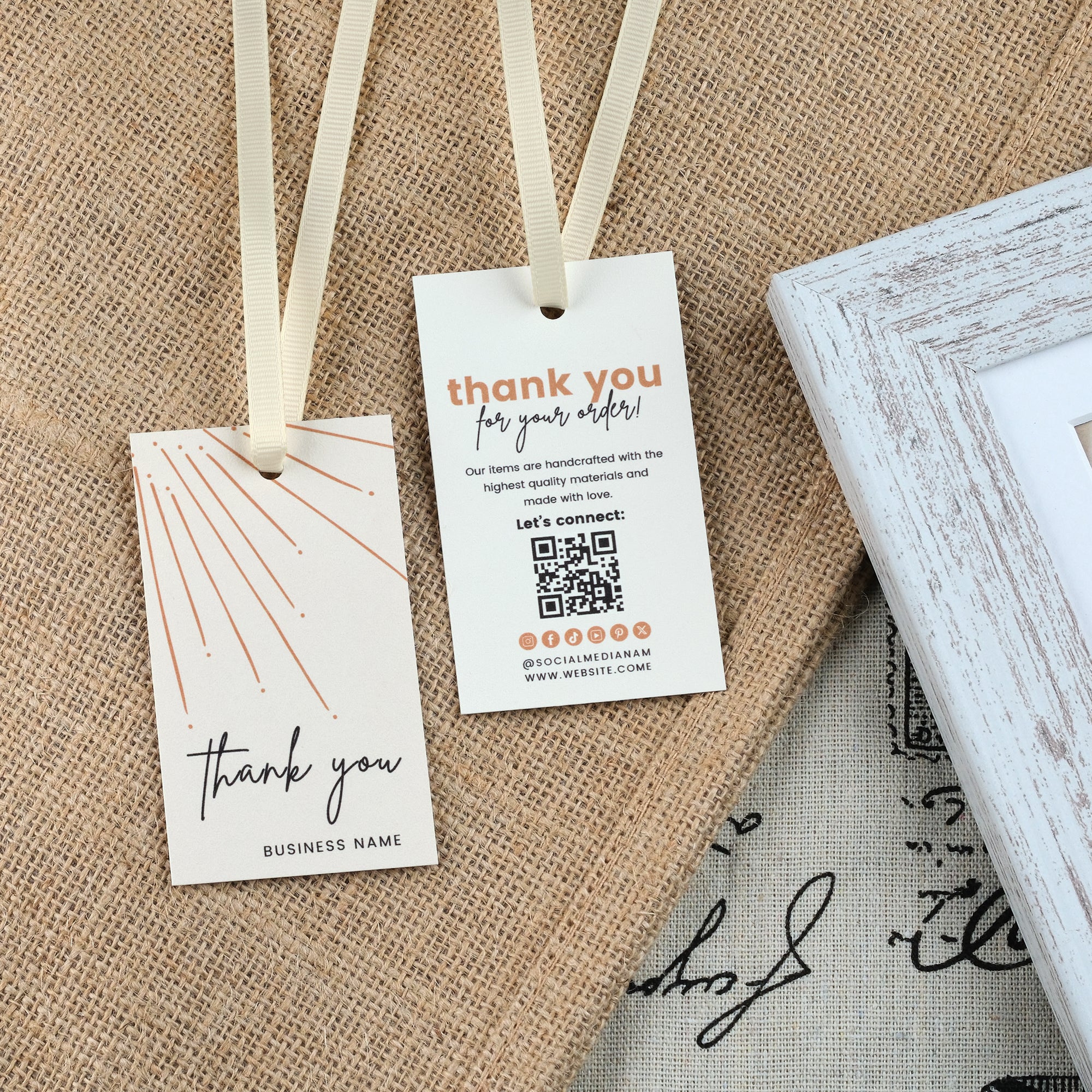 DISONTAG QR Code Editable Thank You Card Hang Tags - H7