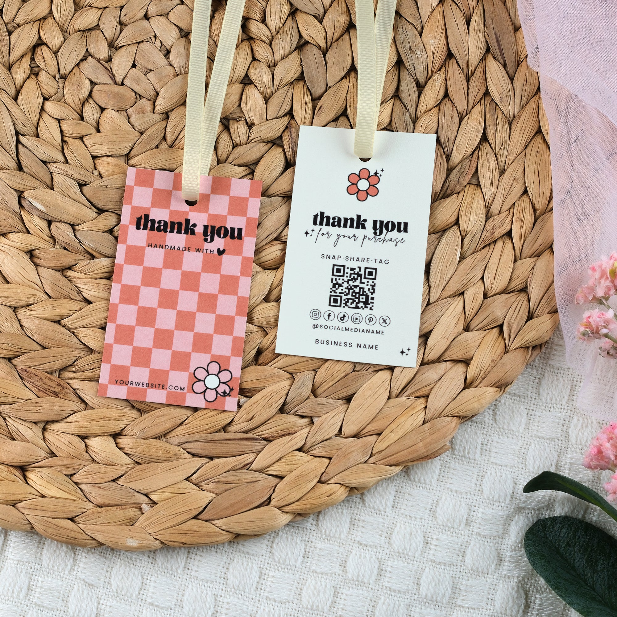 DISONTAG QR Code Editable Thank You Card Hang Tags- H1