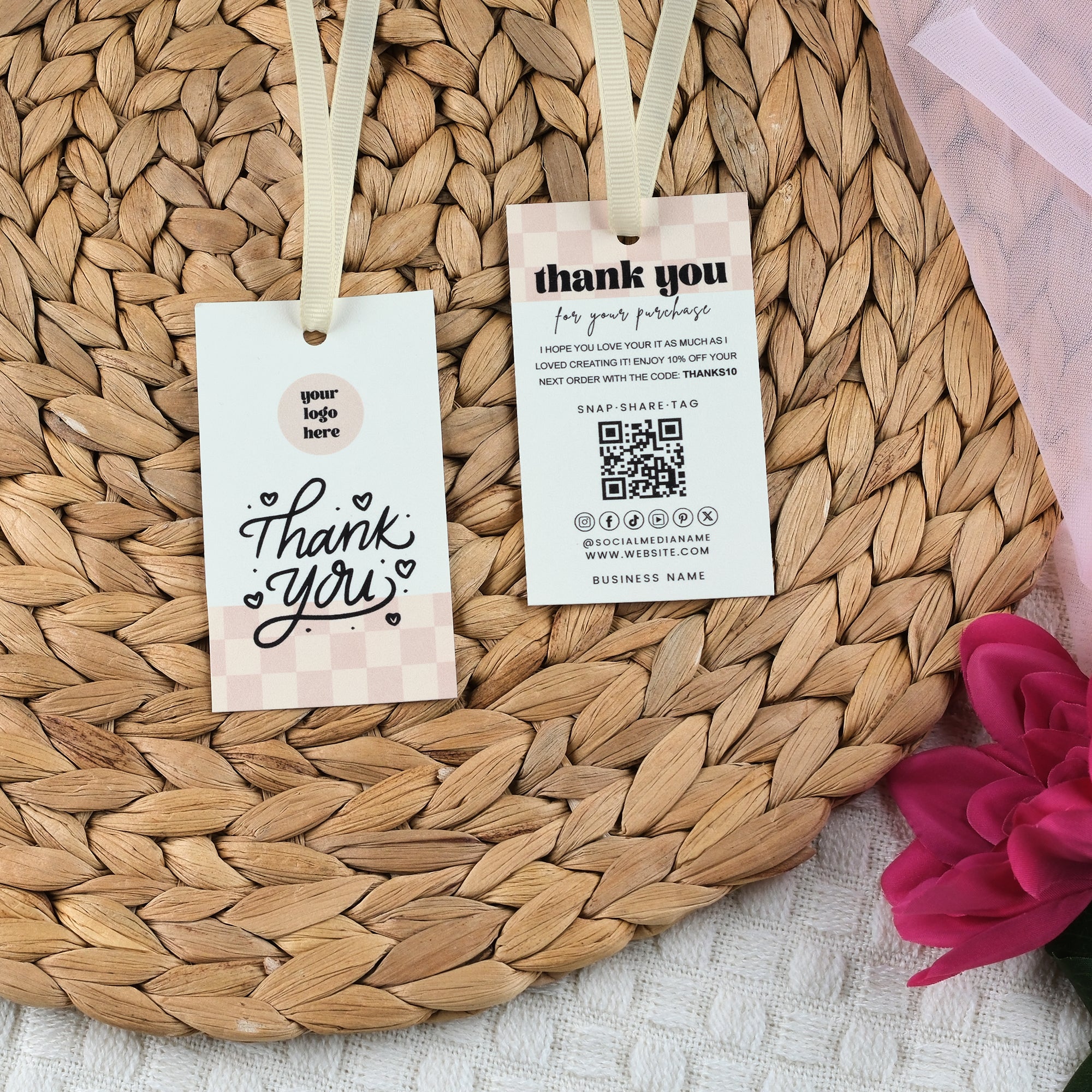 DISONTAG QR Code Editable Thank You Card Hang Tags - H9