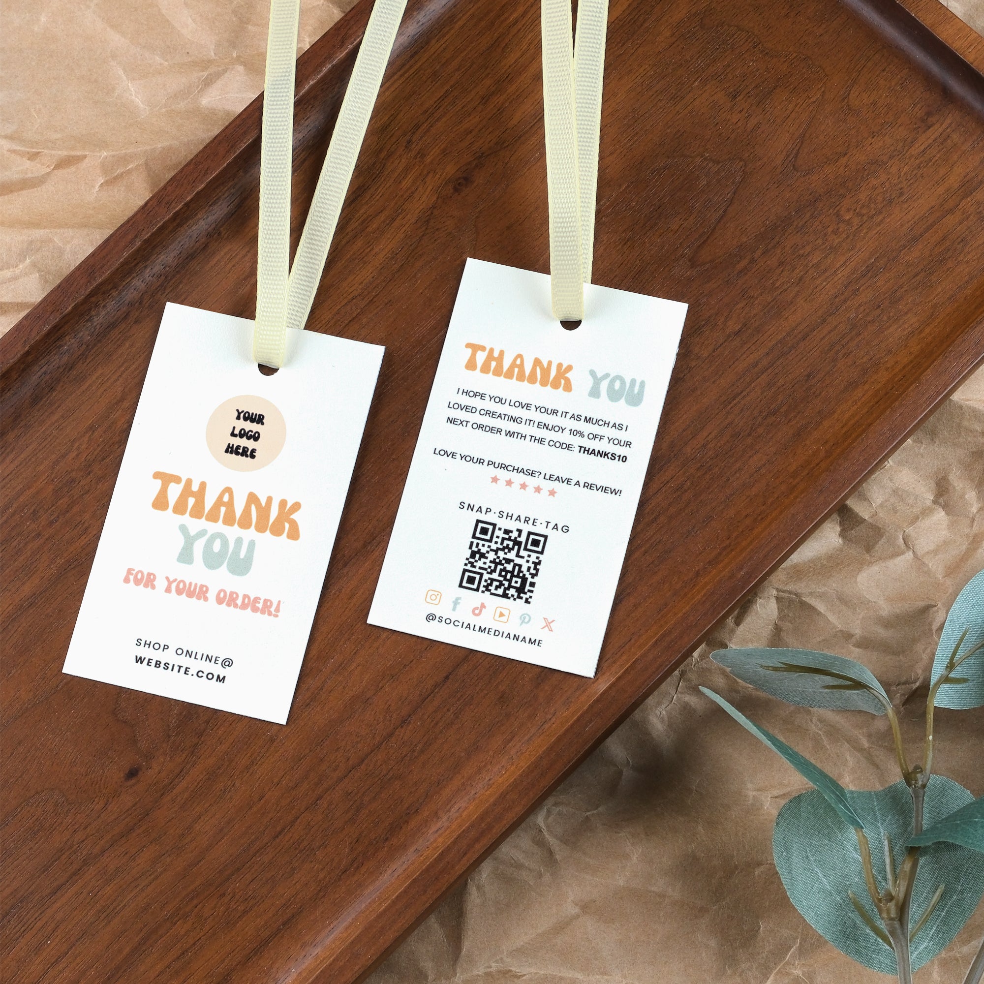 DISONTAG QR Code Editable Thank You Card Hang Tags - H5