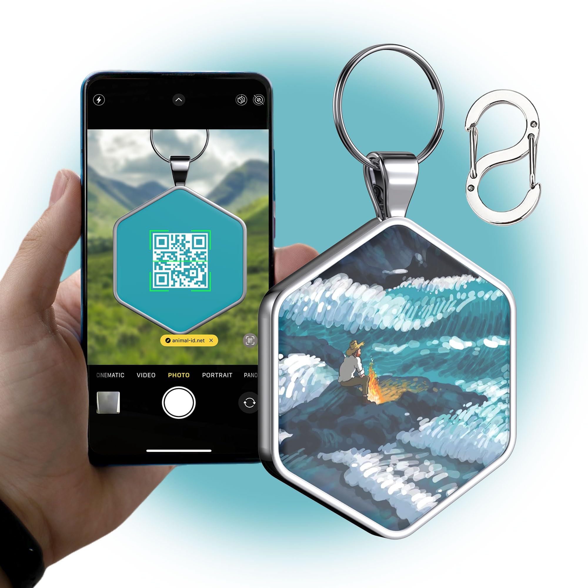 Alloy ID QR code pet tag-Van Gogh and the Sea