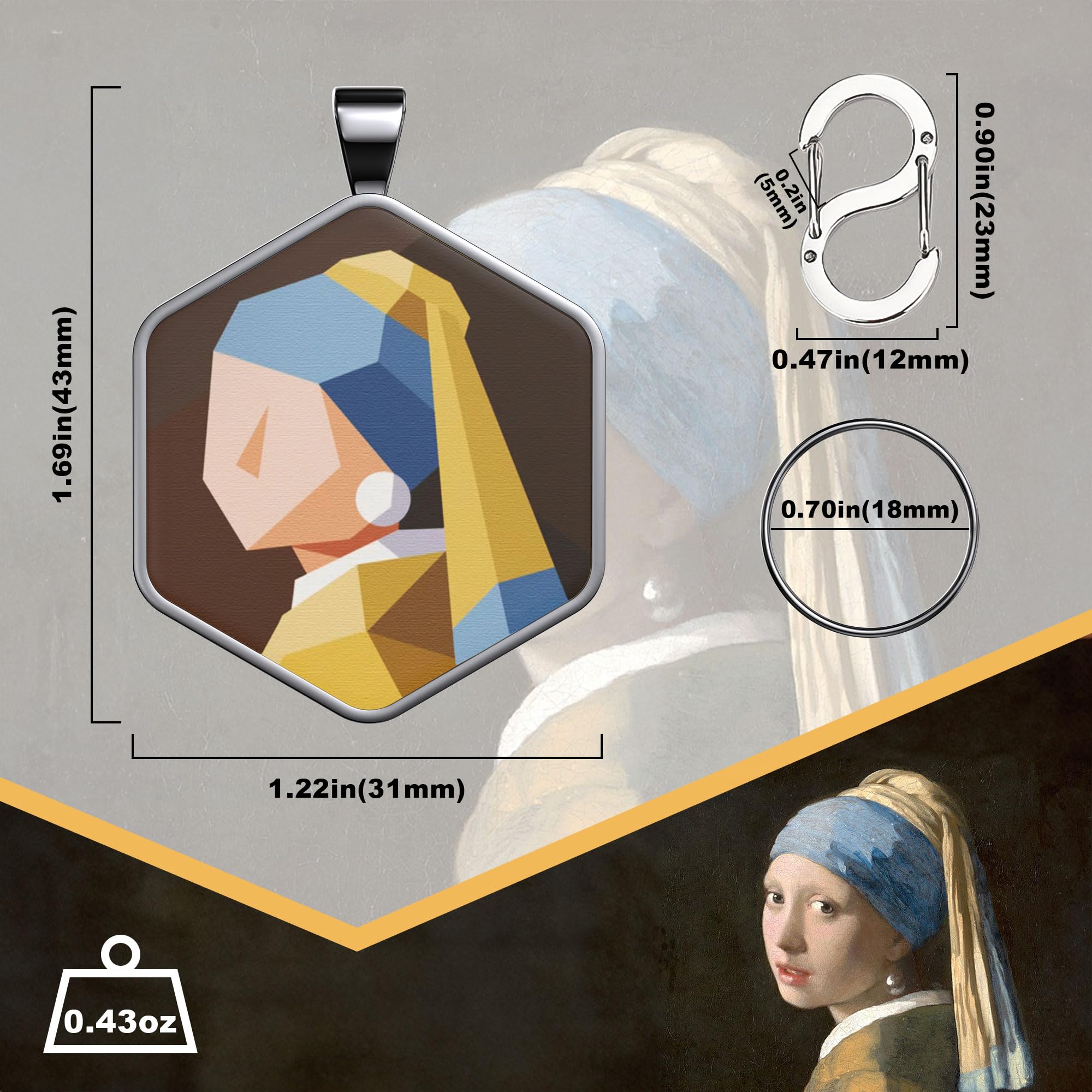 Alloy ID QR code pet tag-Girl with a Pearl Earring