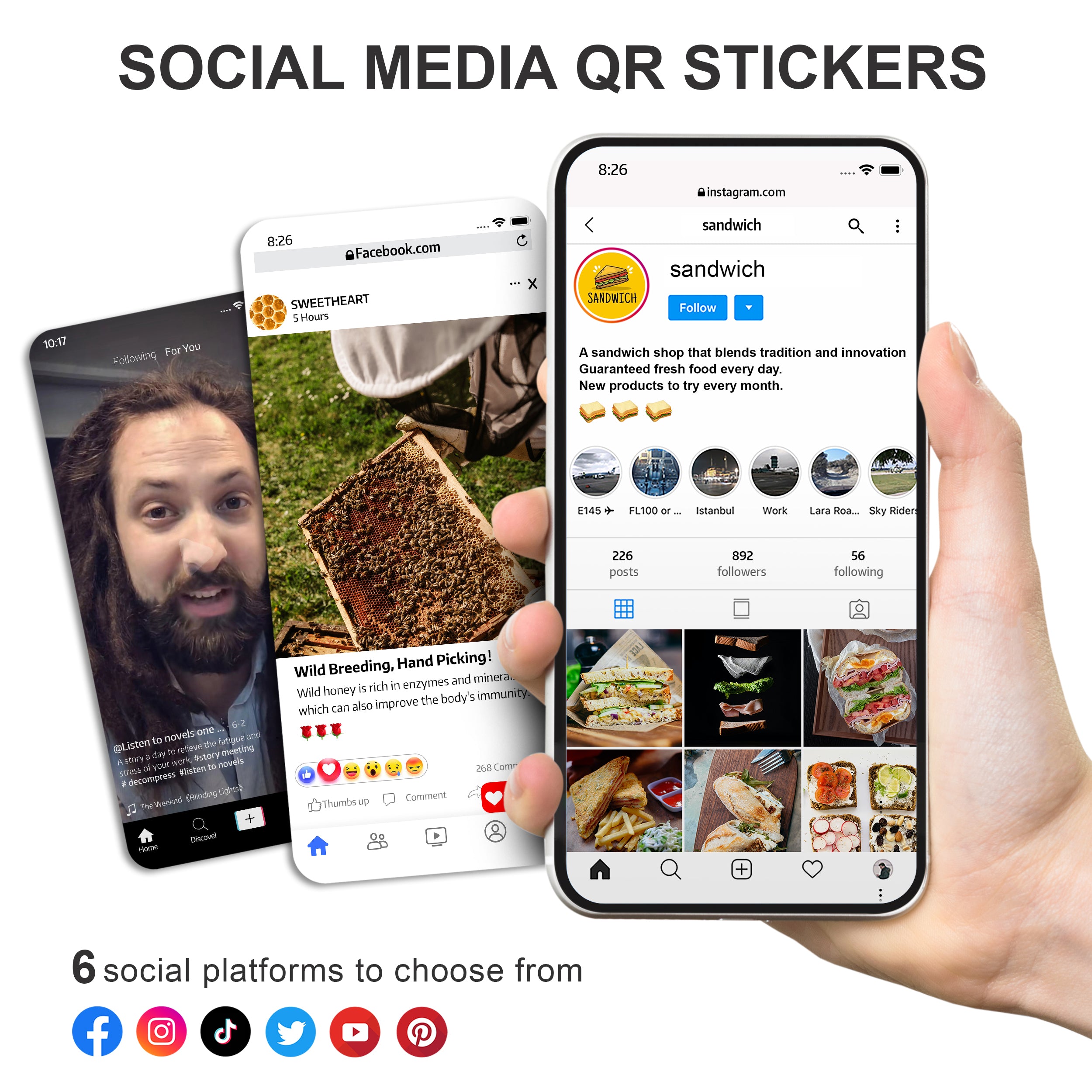 Instagram QR Social Media Stickers 25PCS