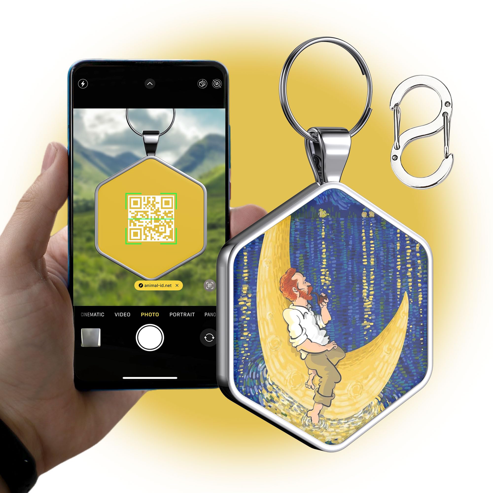 Alloy ID QR code pet tag-Starry Night