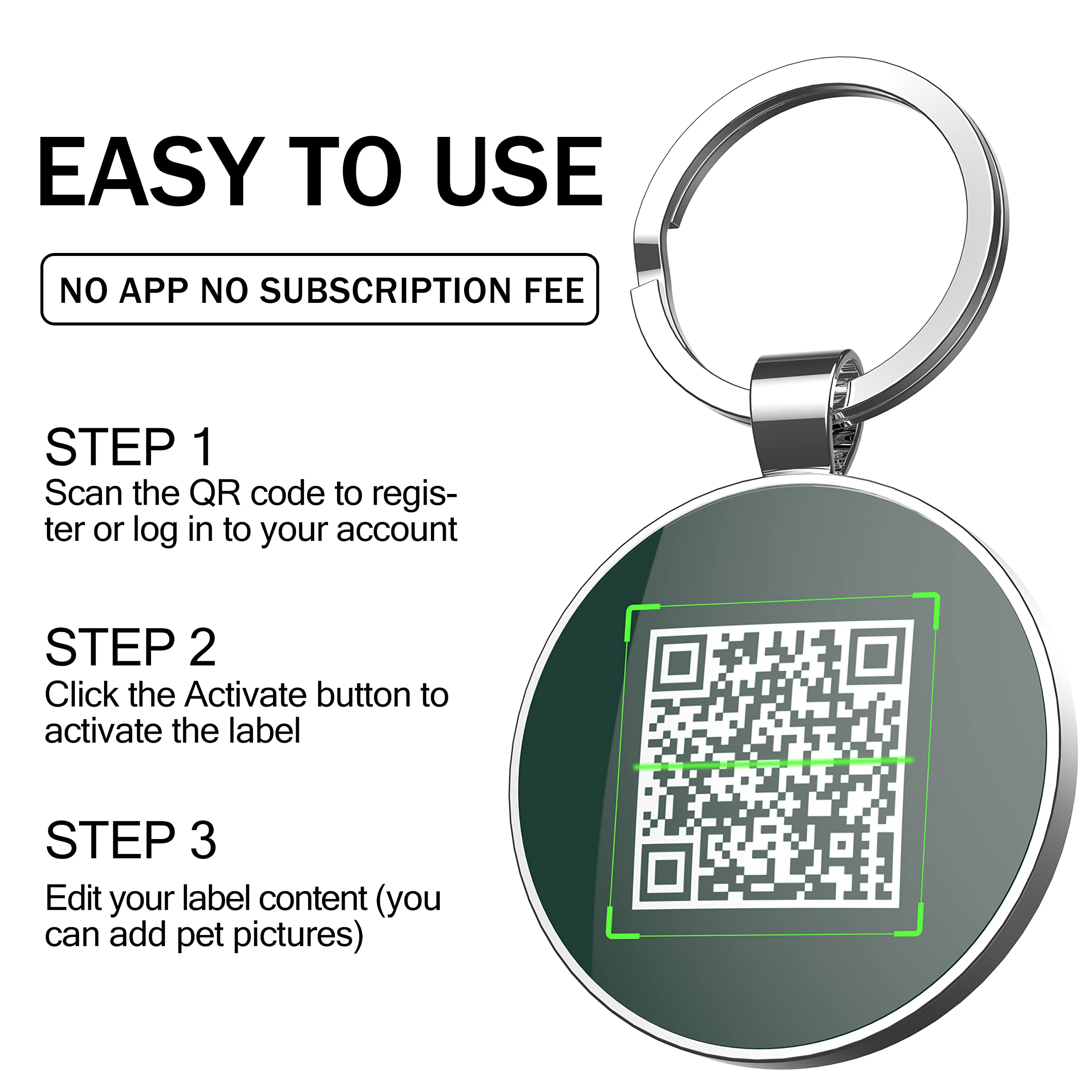 QR code pet tag Pet paws-NO.140627