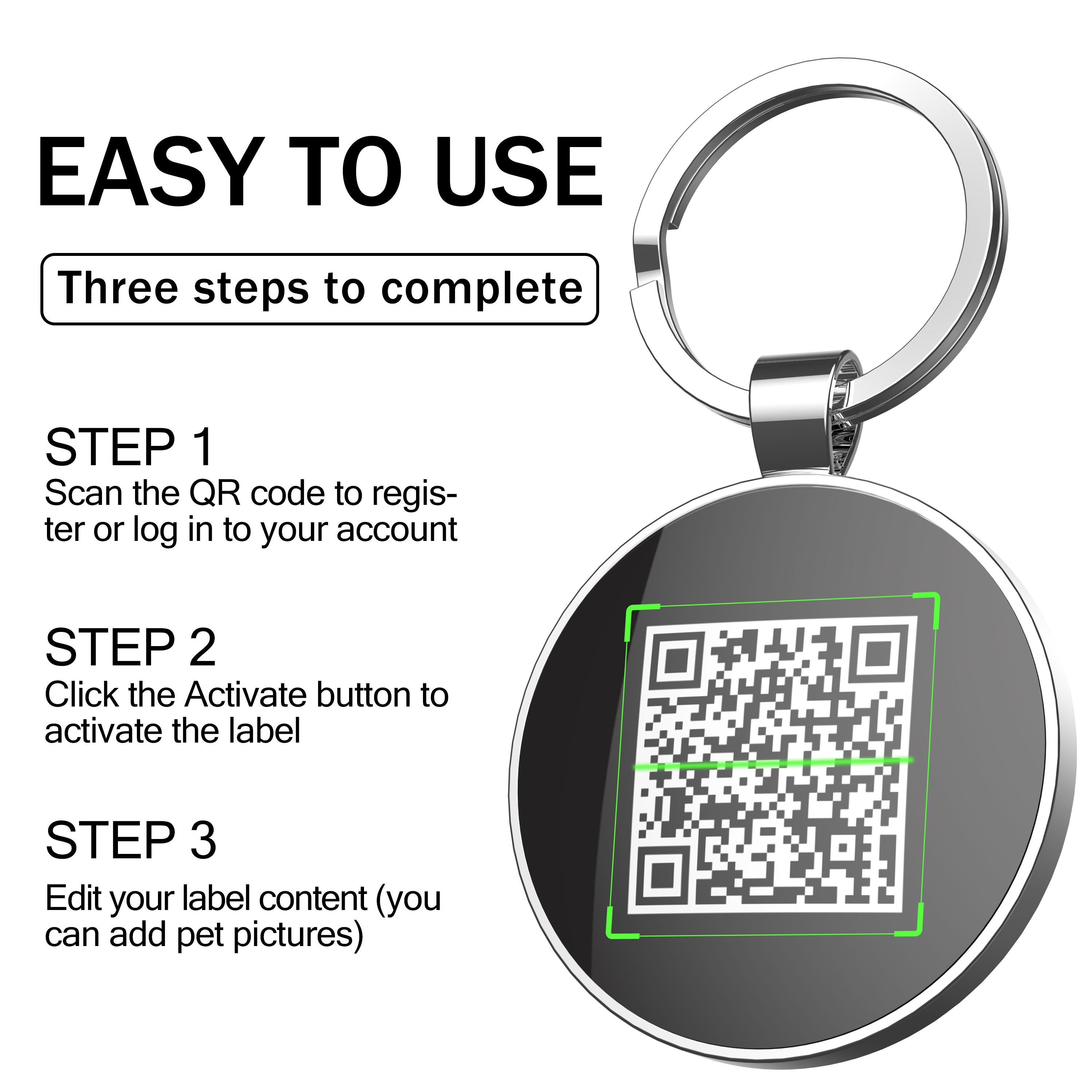 QR code pet tag Pet paws-NO.140626