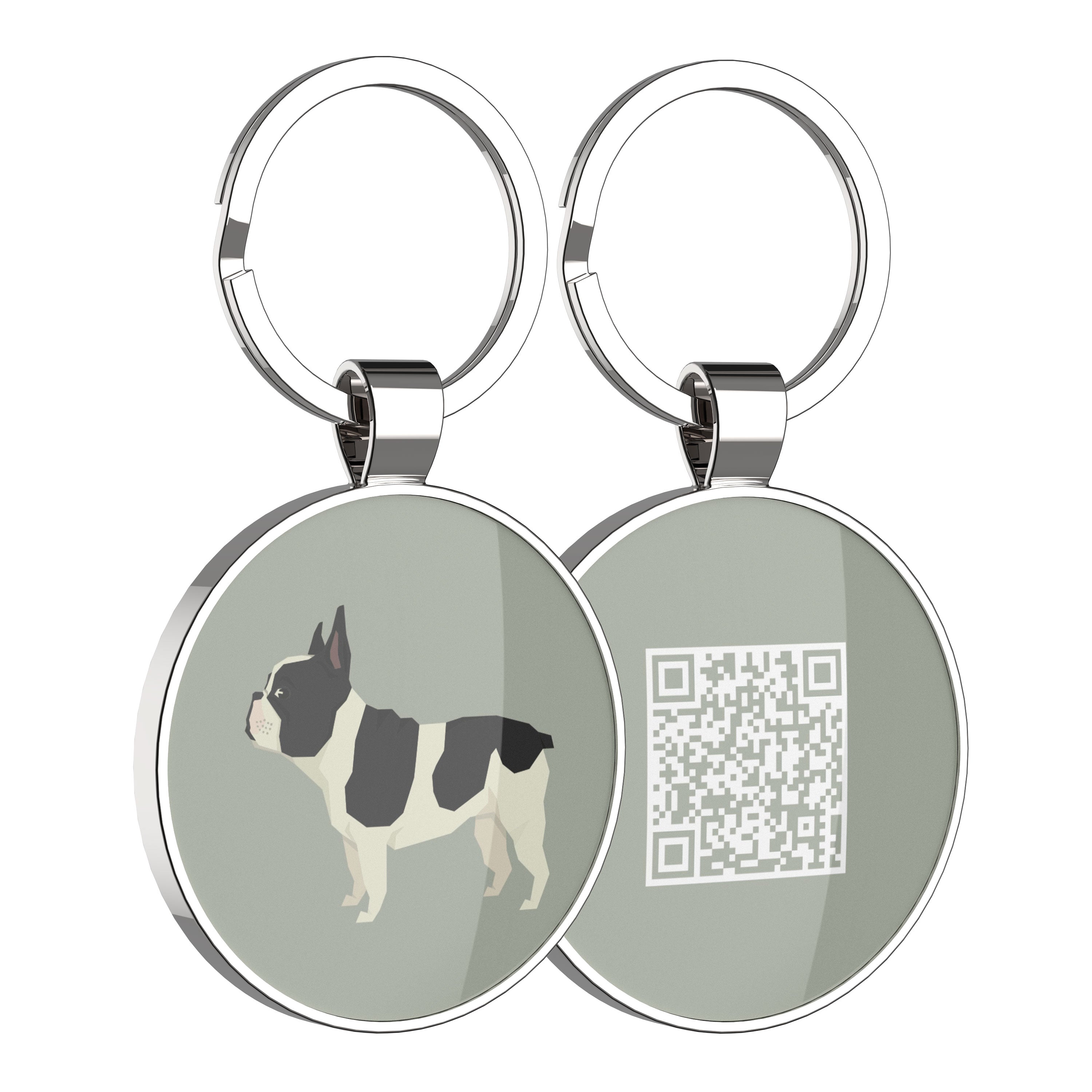 QR code pet tag Dog breeds tags-French Bulldog