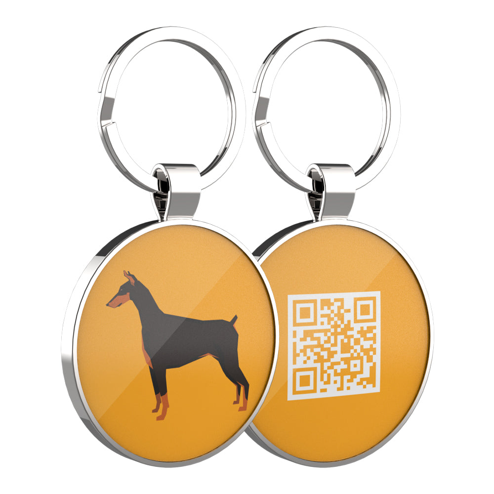 QR code pet tag Dog breeds tags-Doberman