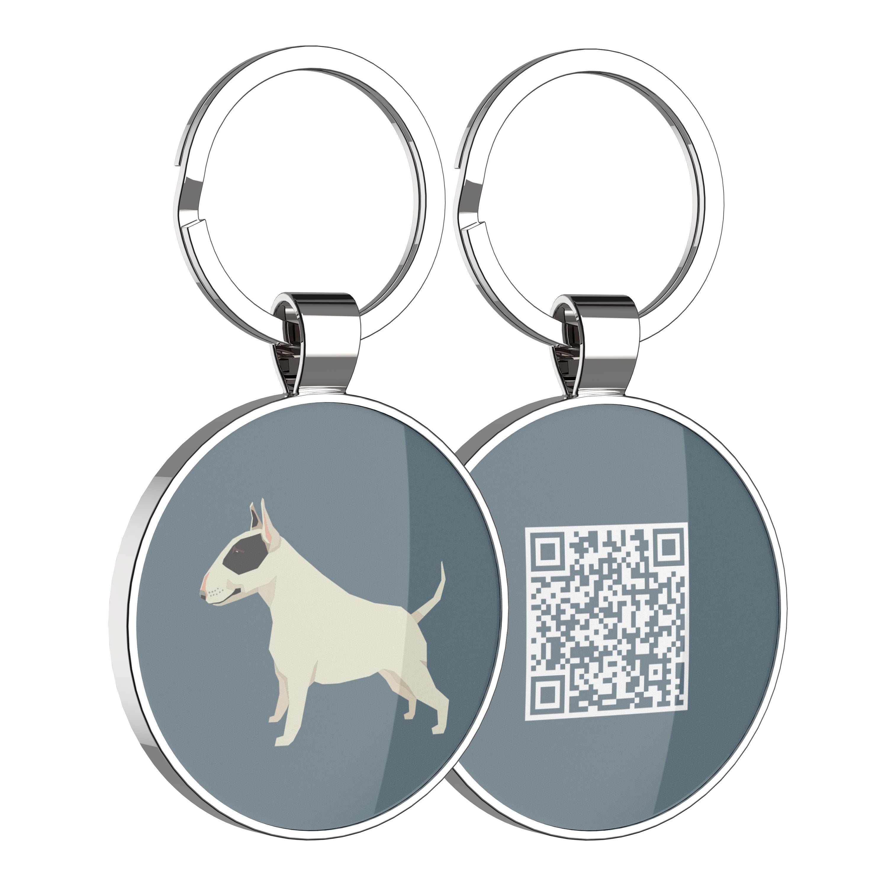 QR code pet tag Dog breeds tags-Bull Terrier Black and White