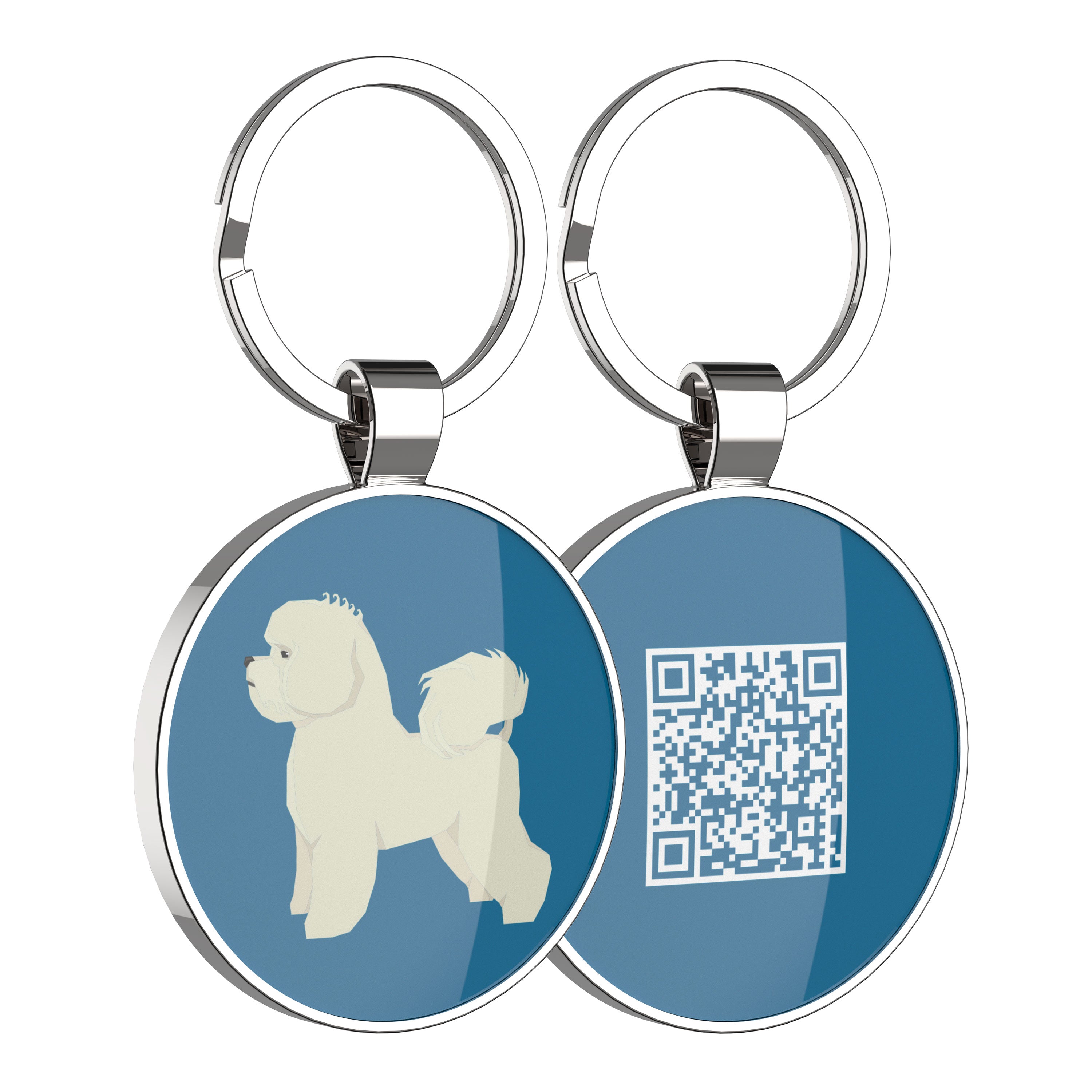 QR code pet tag Dog breeds tags-Bichon Fries