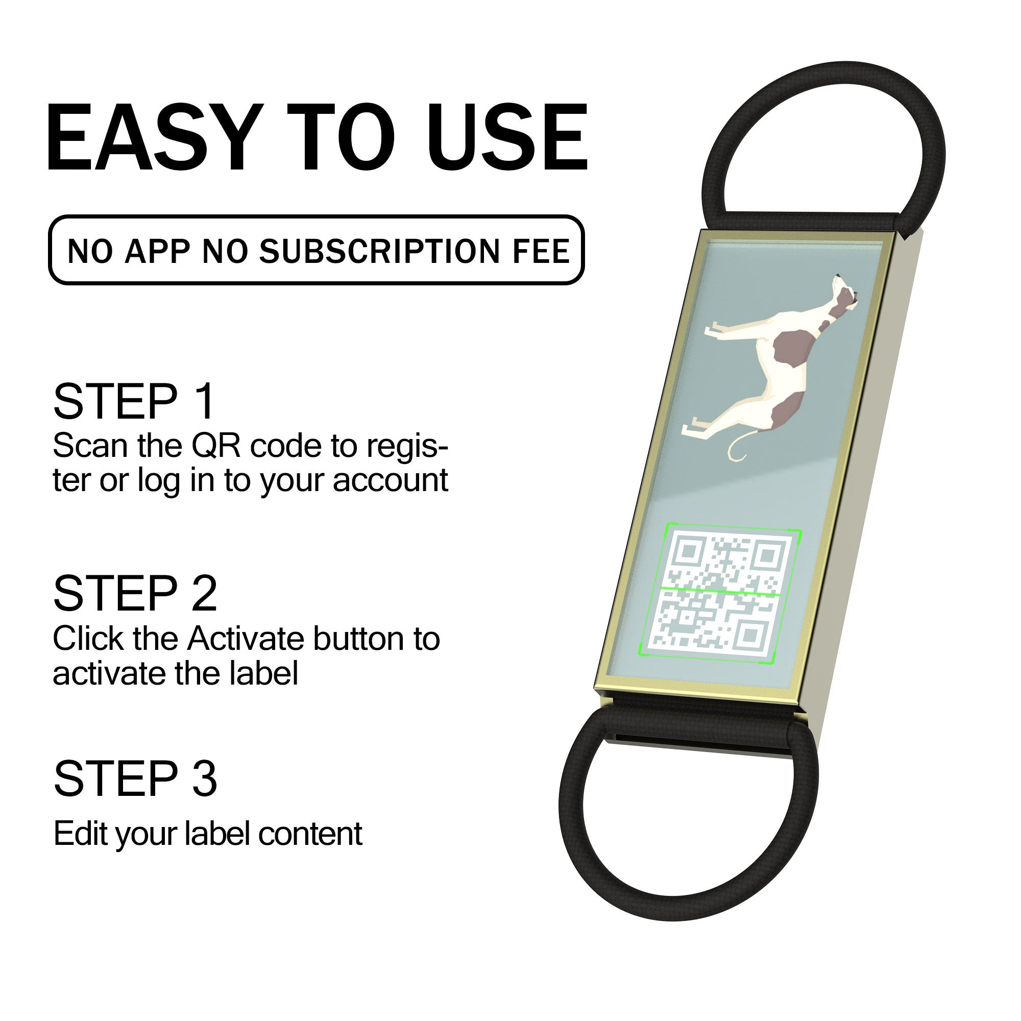 QR code pet tag Silent dog breeds tags-Greyhound