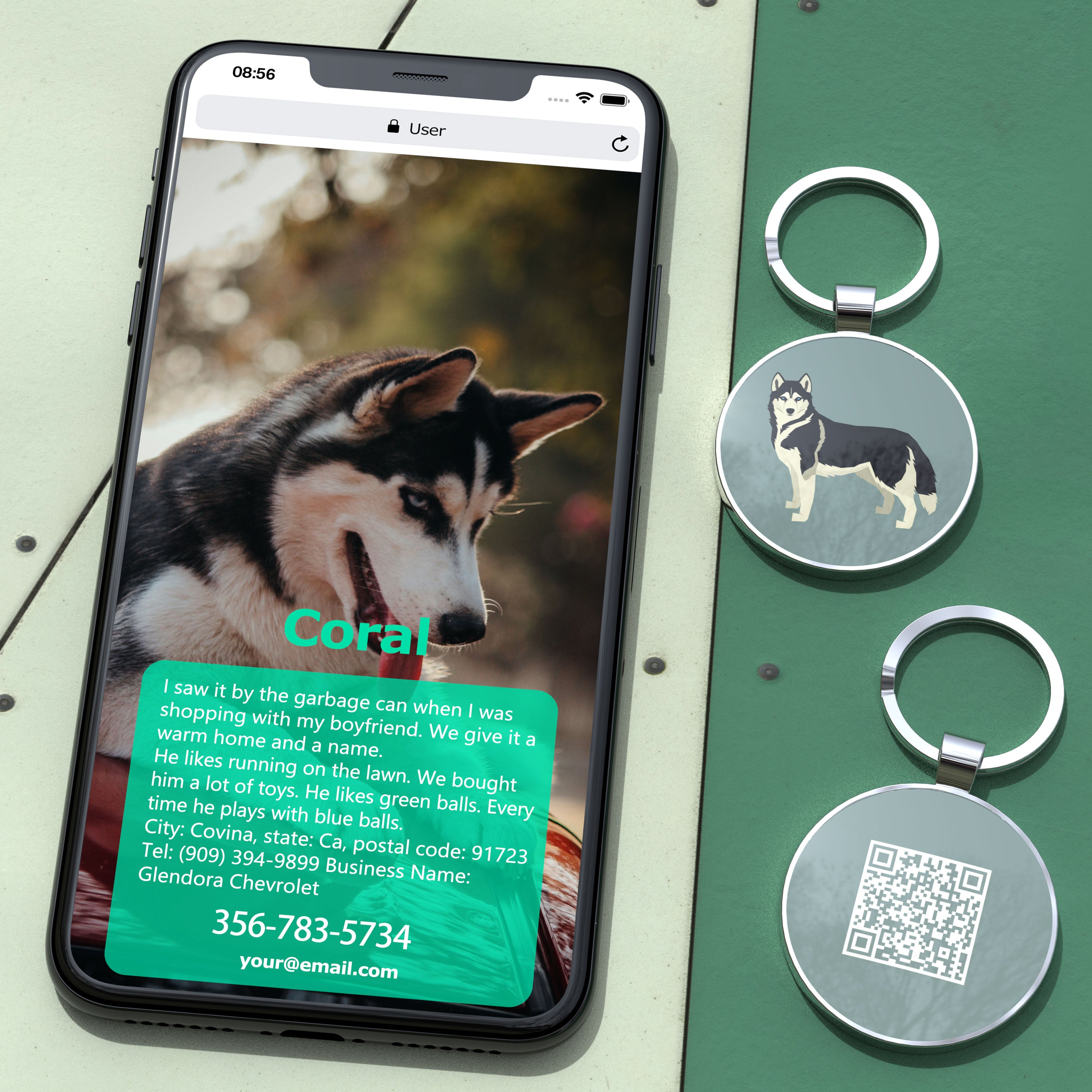 QR code pet tag Dog breeds tags-Siberian Husky