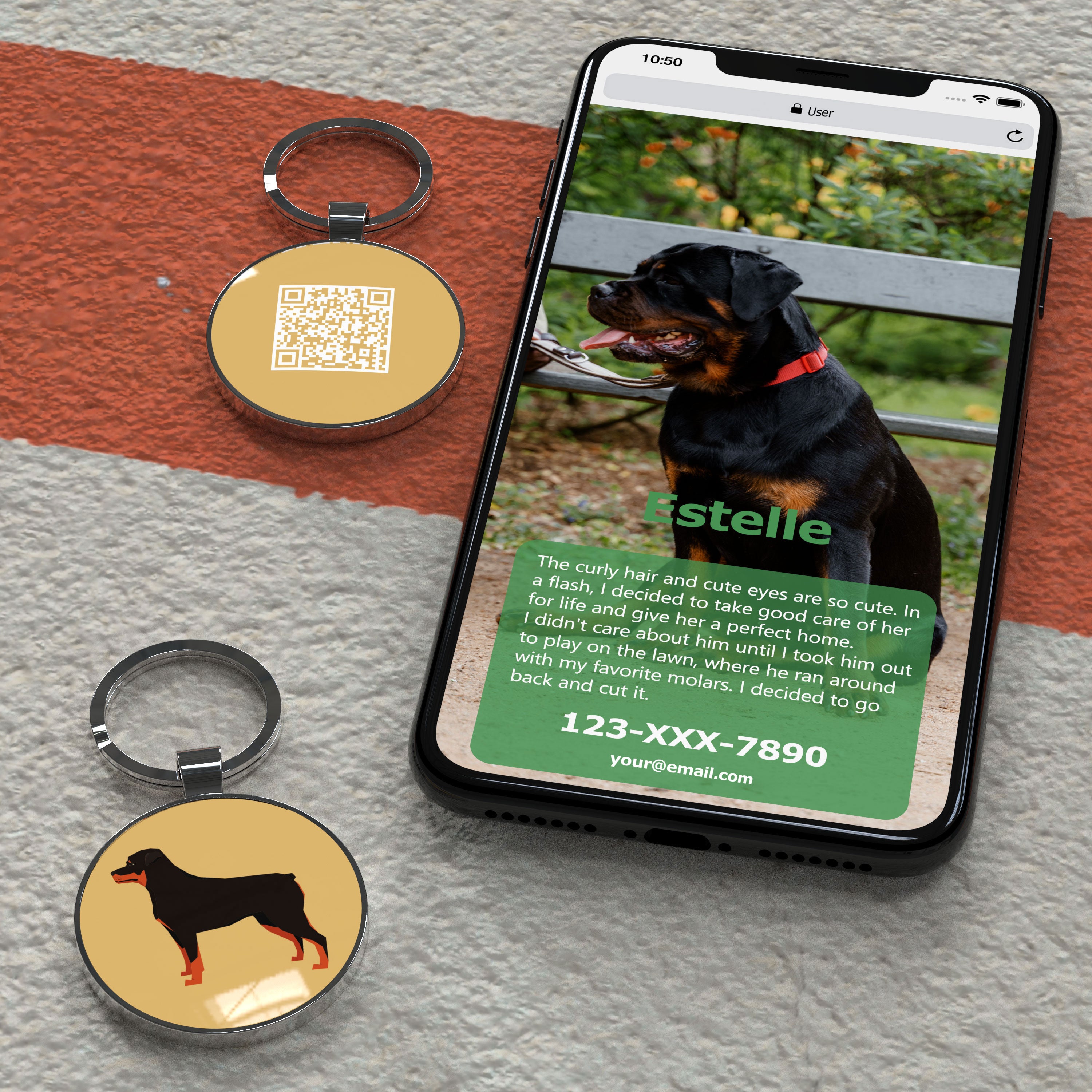 QR code pet tag Dog breeds tags-Rottweiler