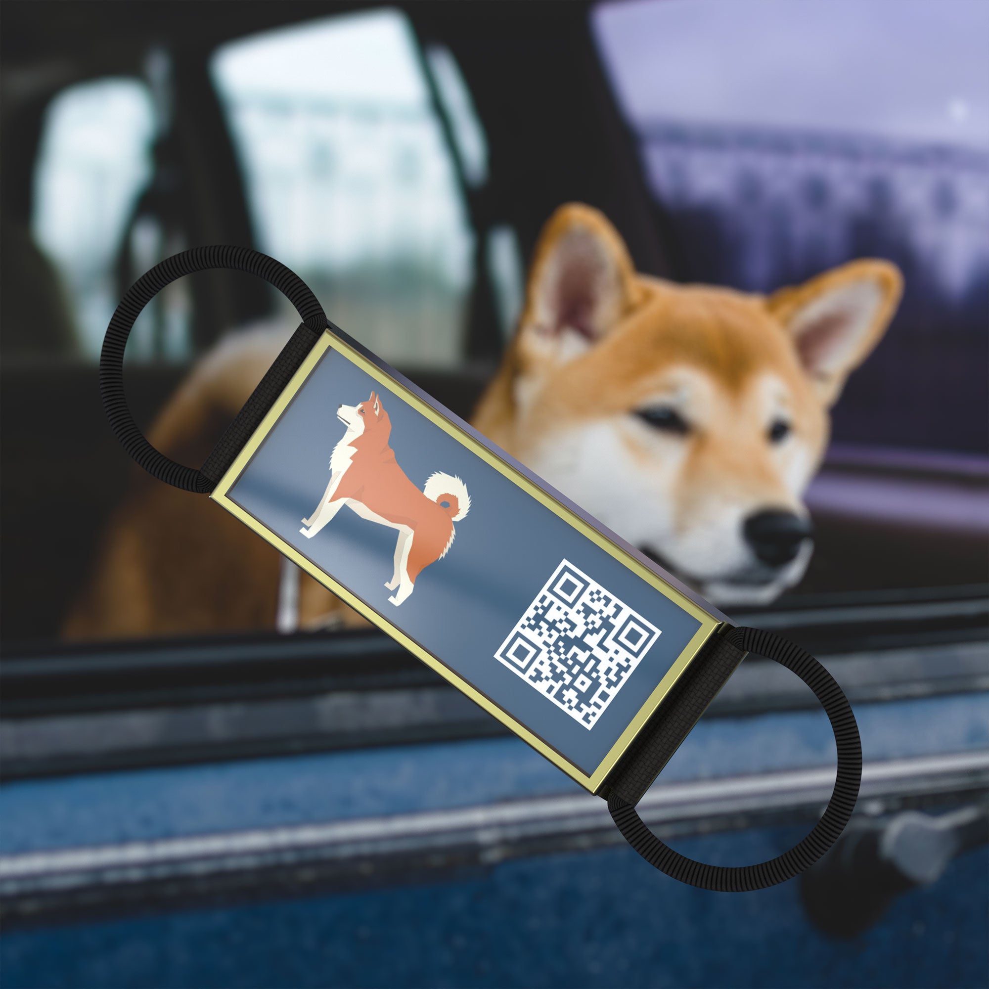 QR code pet tag Silent dog breeds tags-Akita Inu