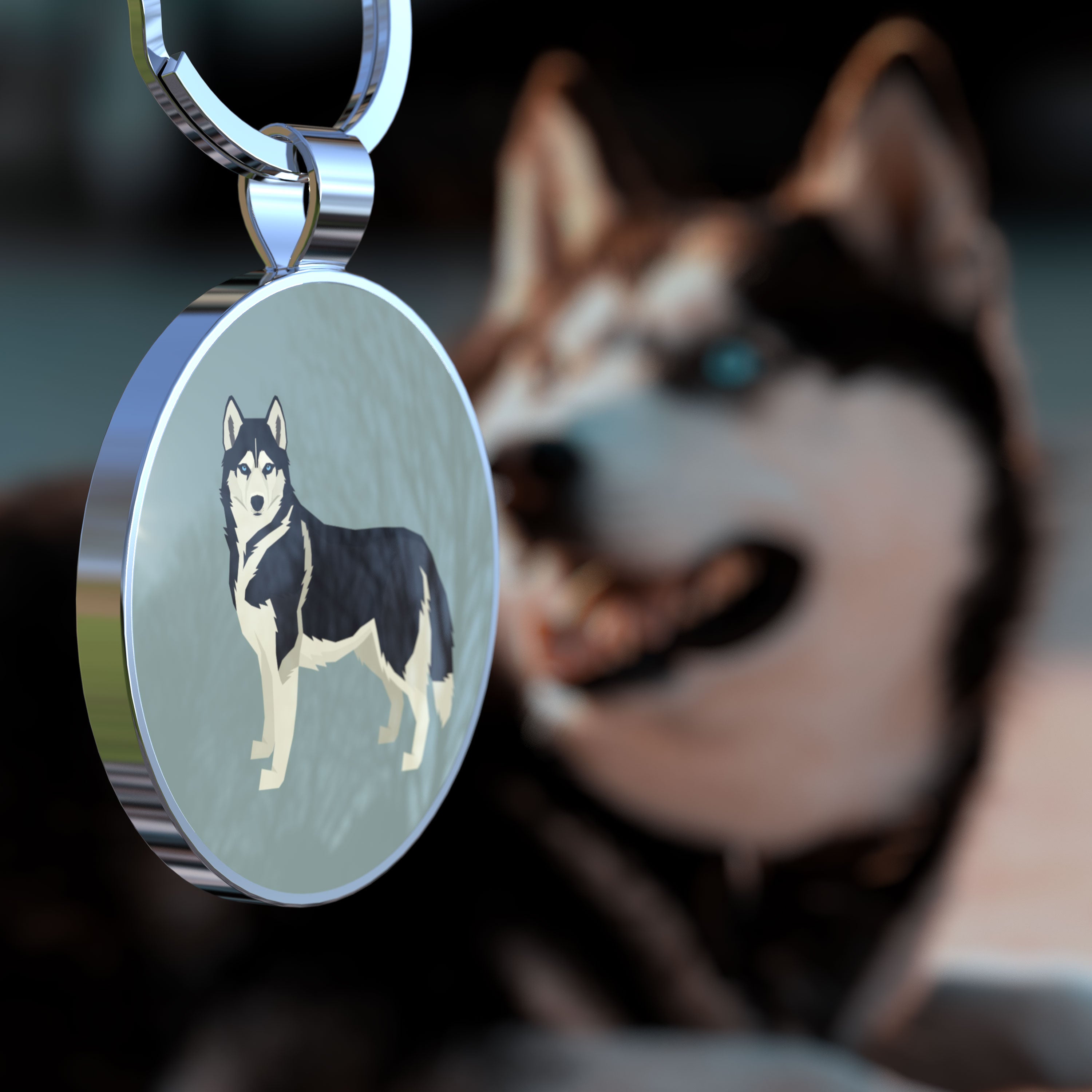 QR code pet tag Dog breeds tags-Siberian Husky