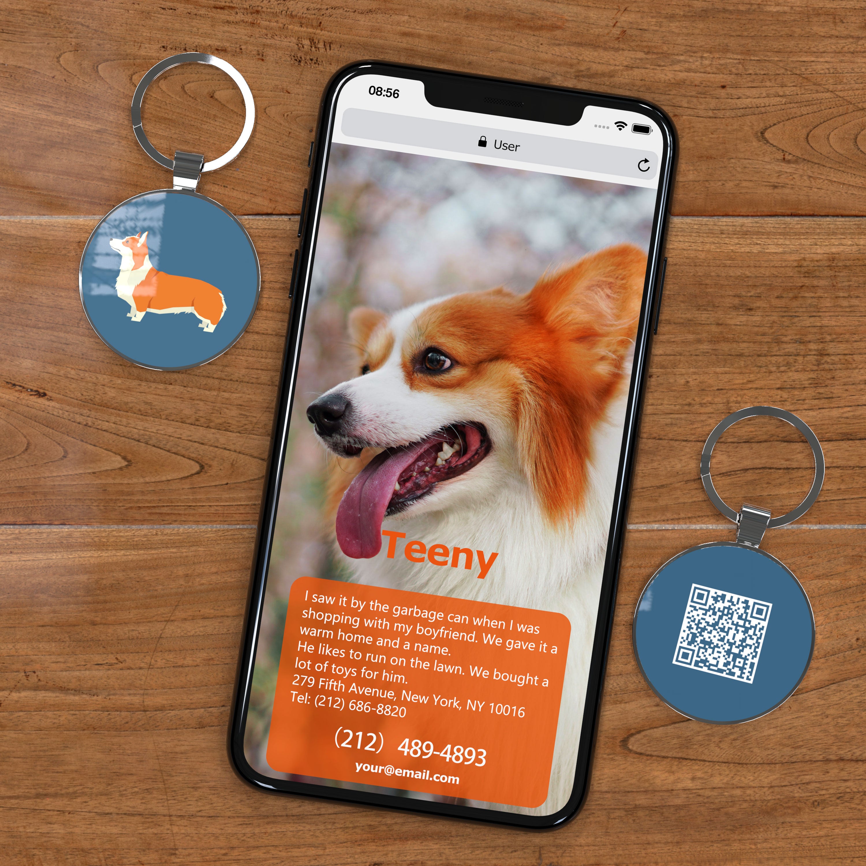 QR code pet tag Dog breeds tags-Pembroke Welsh Corgi