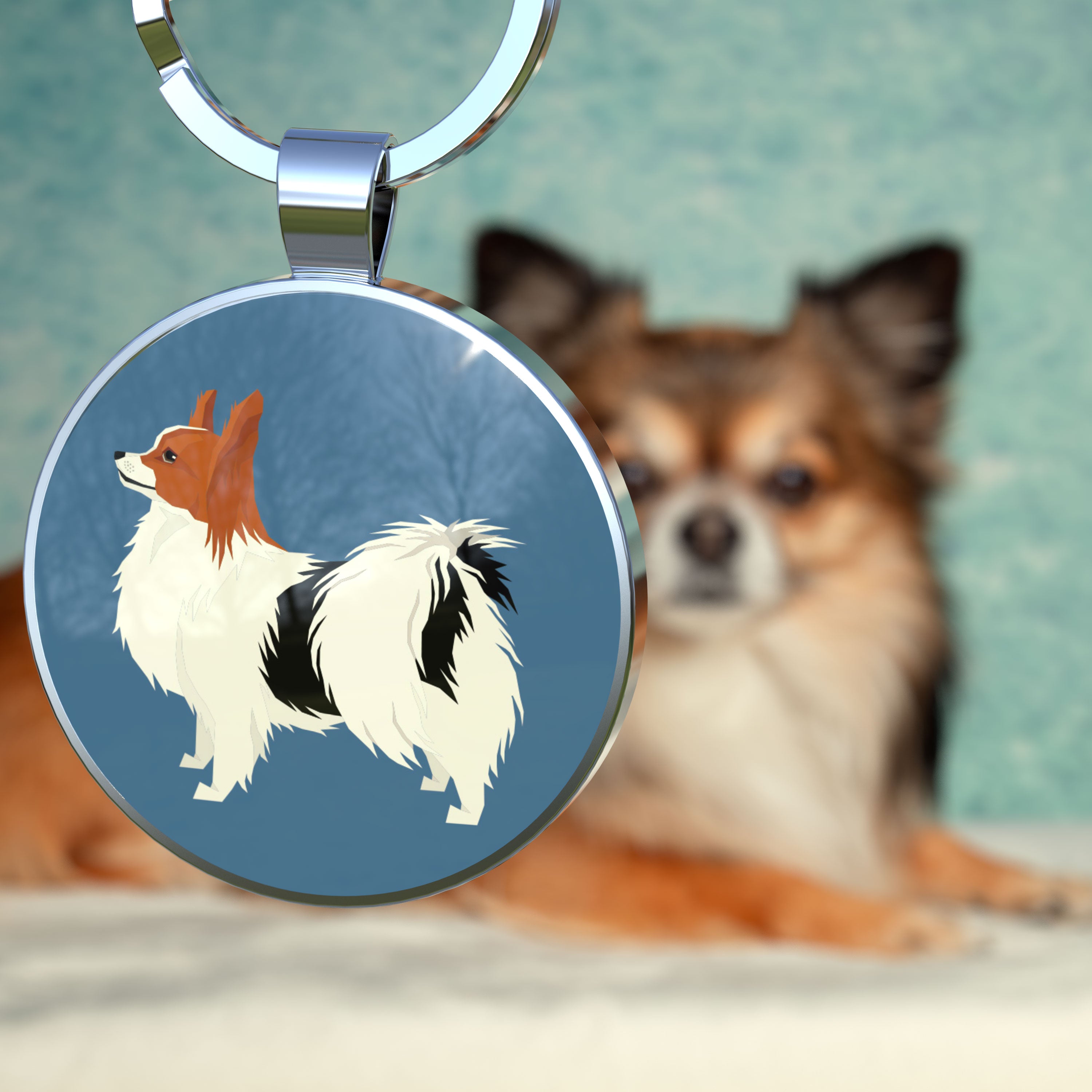 QR code pet tag Dog breeds tags-Papillon