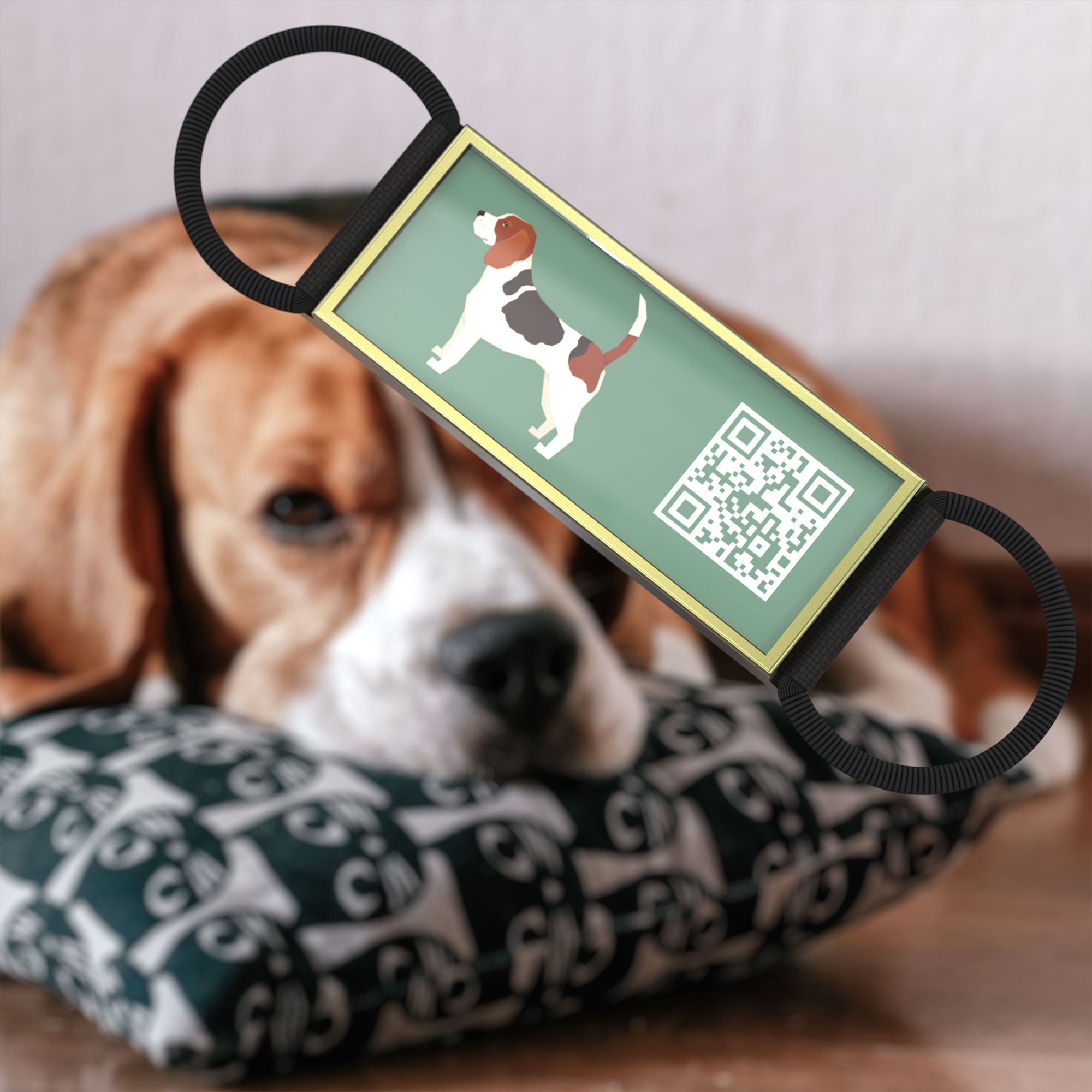 QR code pet tag Silent dog breeds tags-Beagle