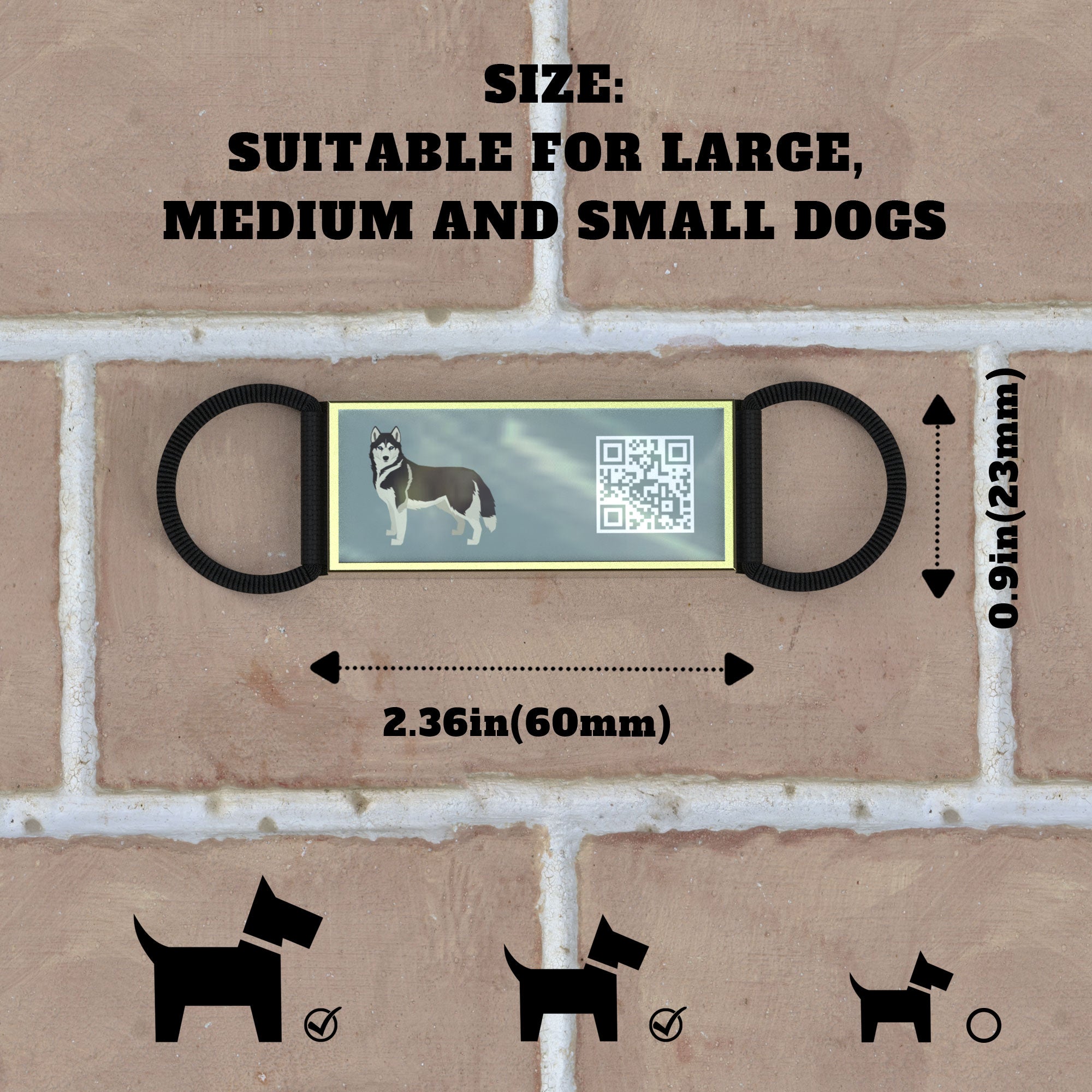 QR code pet tag Silent dog breeds tags-Siberian Husky