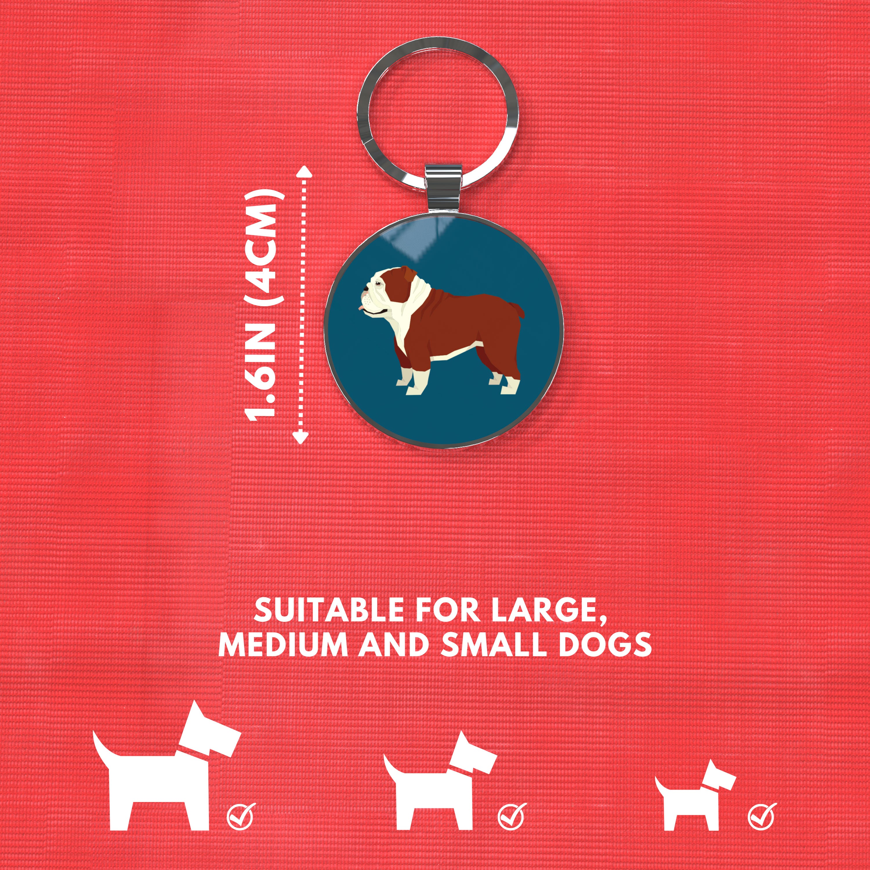 QR code pet tag Dog breeds tags-English Bulldog