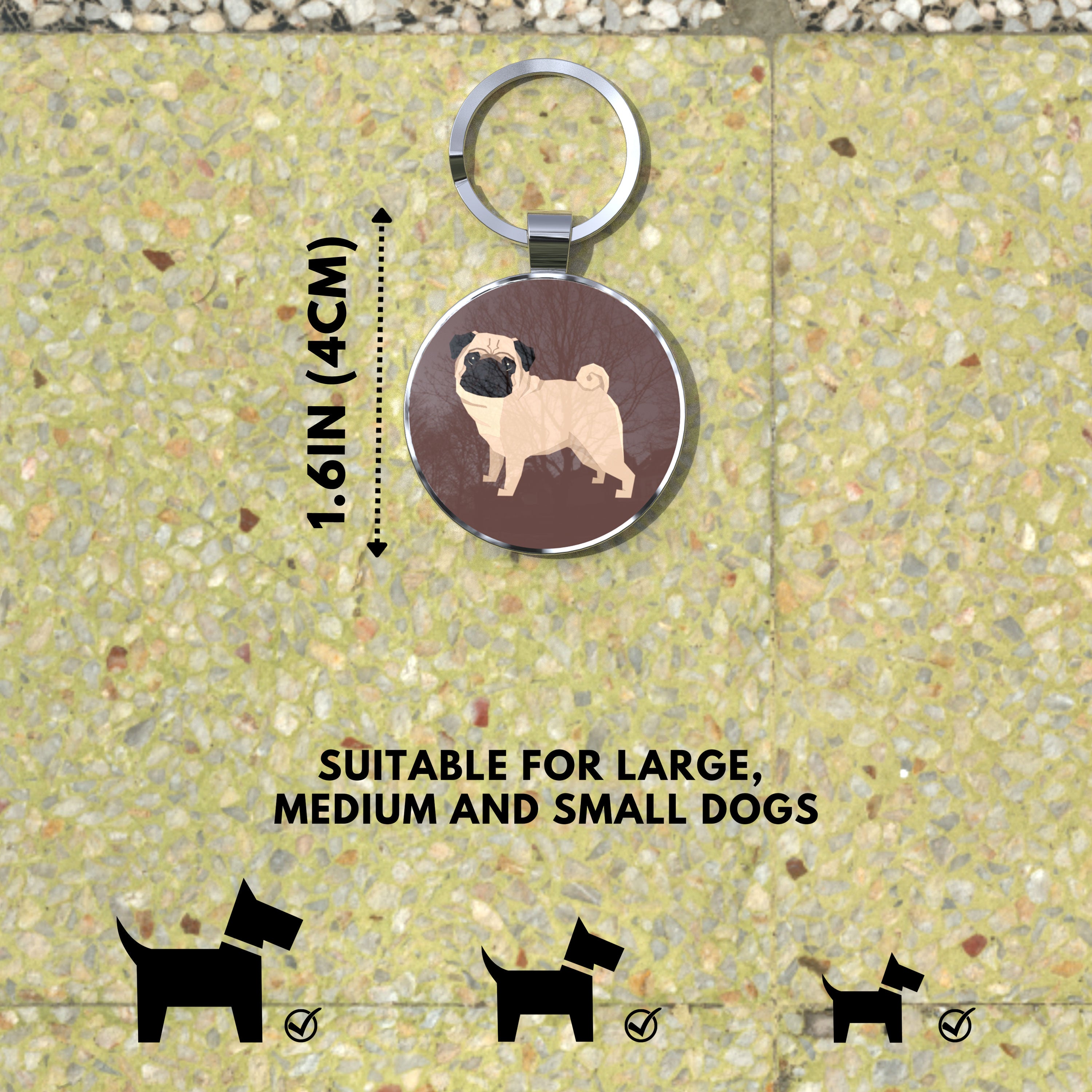 QR code pet tag Dog breeds tags-Pug