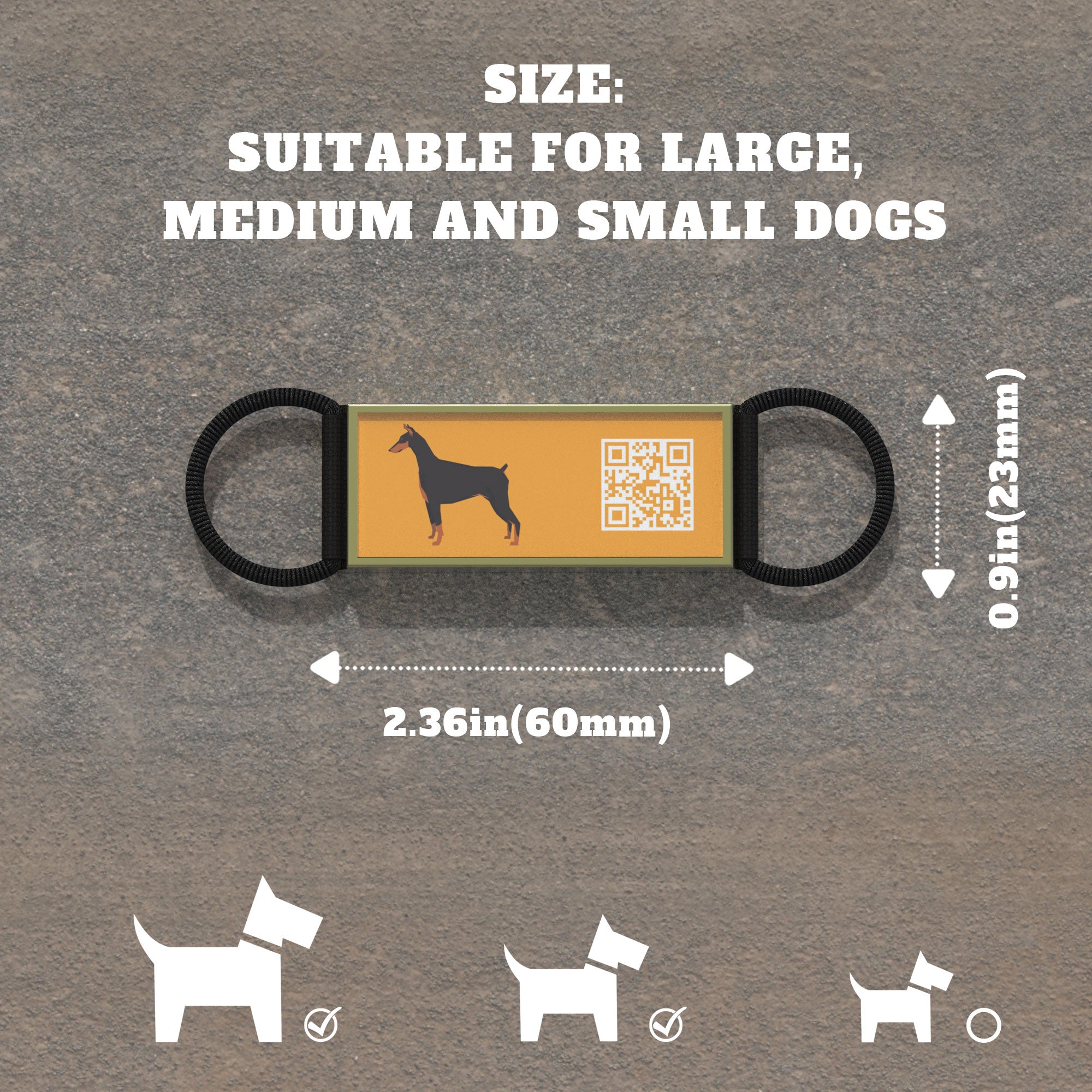 QR code pet tag Silent dog breeds tags-Doberman