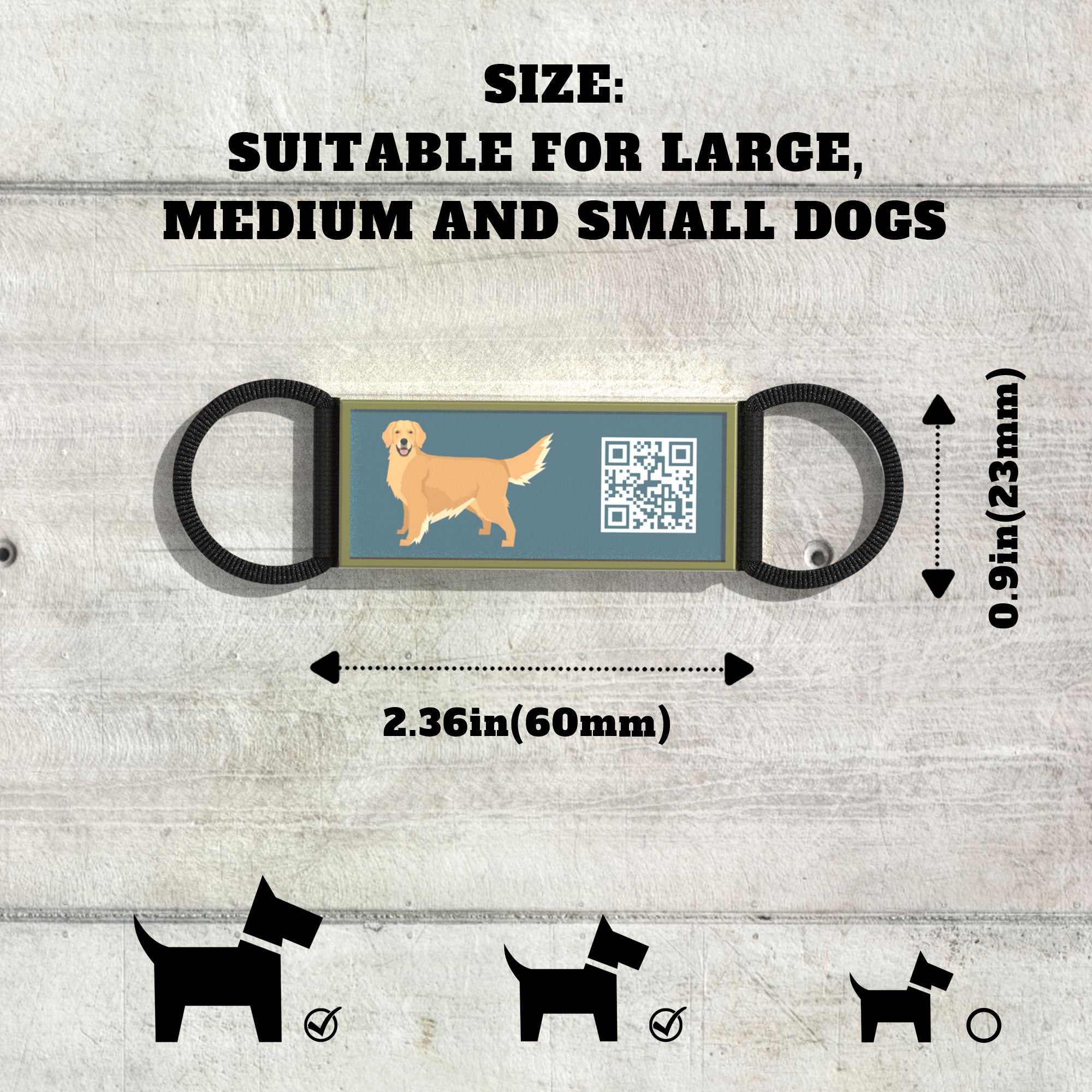 QR code pet tag Silent dog breeds tags-Golden Retriever