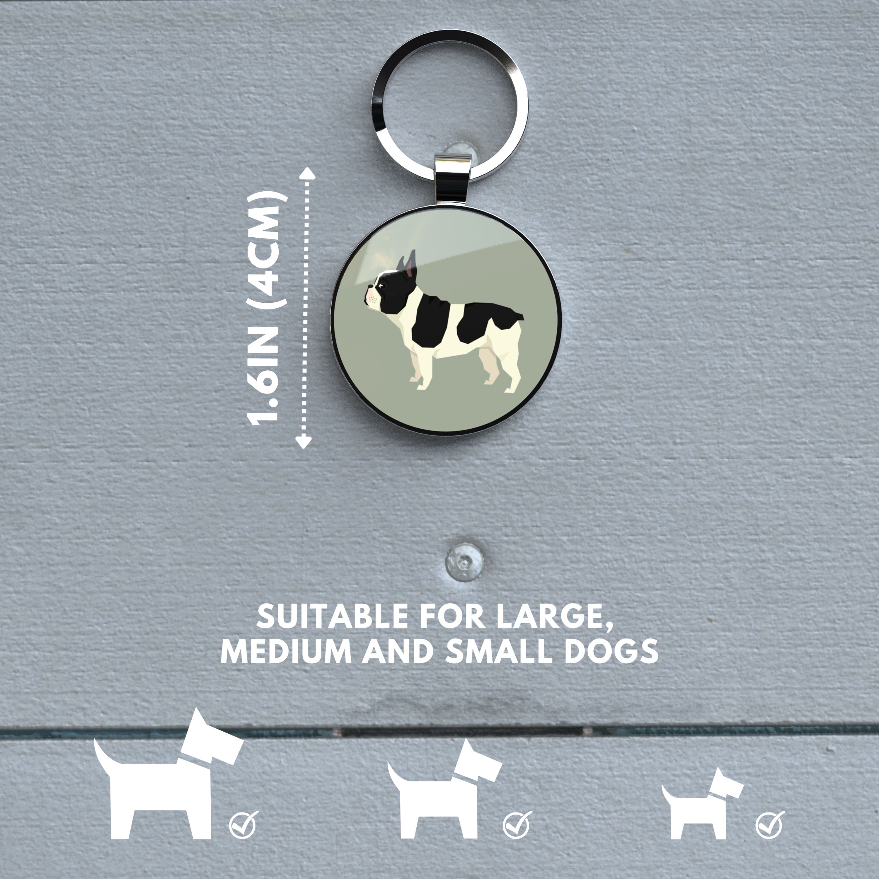 QR code pet tag Dog breeds tags-French Bulldog